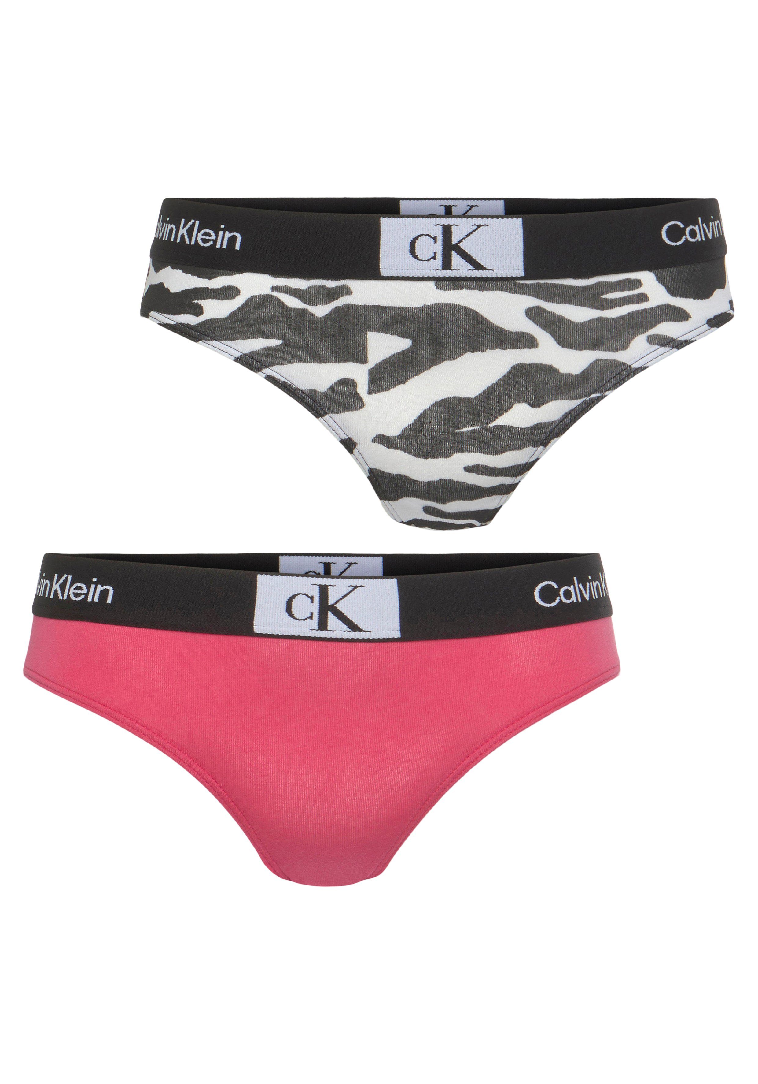 Calvin Klein 2er-Pack) BIKINI Bikinislip Logo-Elastikbund (Packung, mit Underwear 2PK