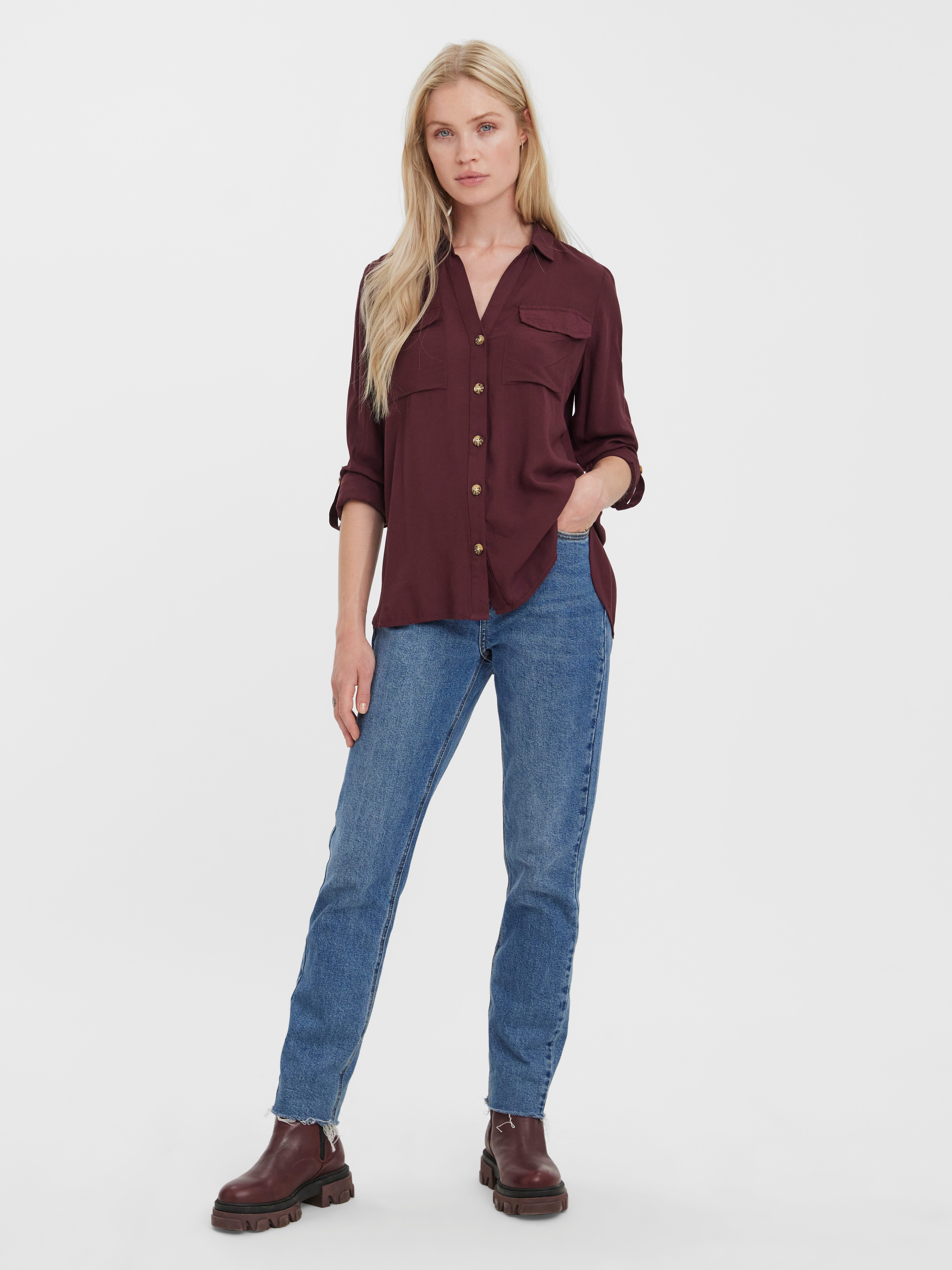 Vero Moda Hemdbluse VMBUMPY L/S SHIRT NEW WVN GA NOOS Viskose, regular fit – Bild 3 von 5