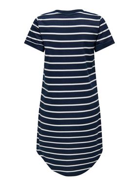 JACQUELINE de YONG Shirtkleid Kurzes T-Shirt Kleid Knielang Gestreift JDYIVY (knielang) 4989 in Weiß-Blau