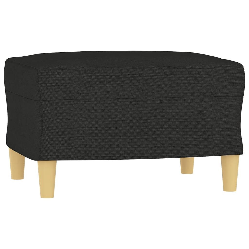 vidaXL Sofa, 3-Sitzer-Sofa mit Hocker Schwarz 180 cm Stoff