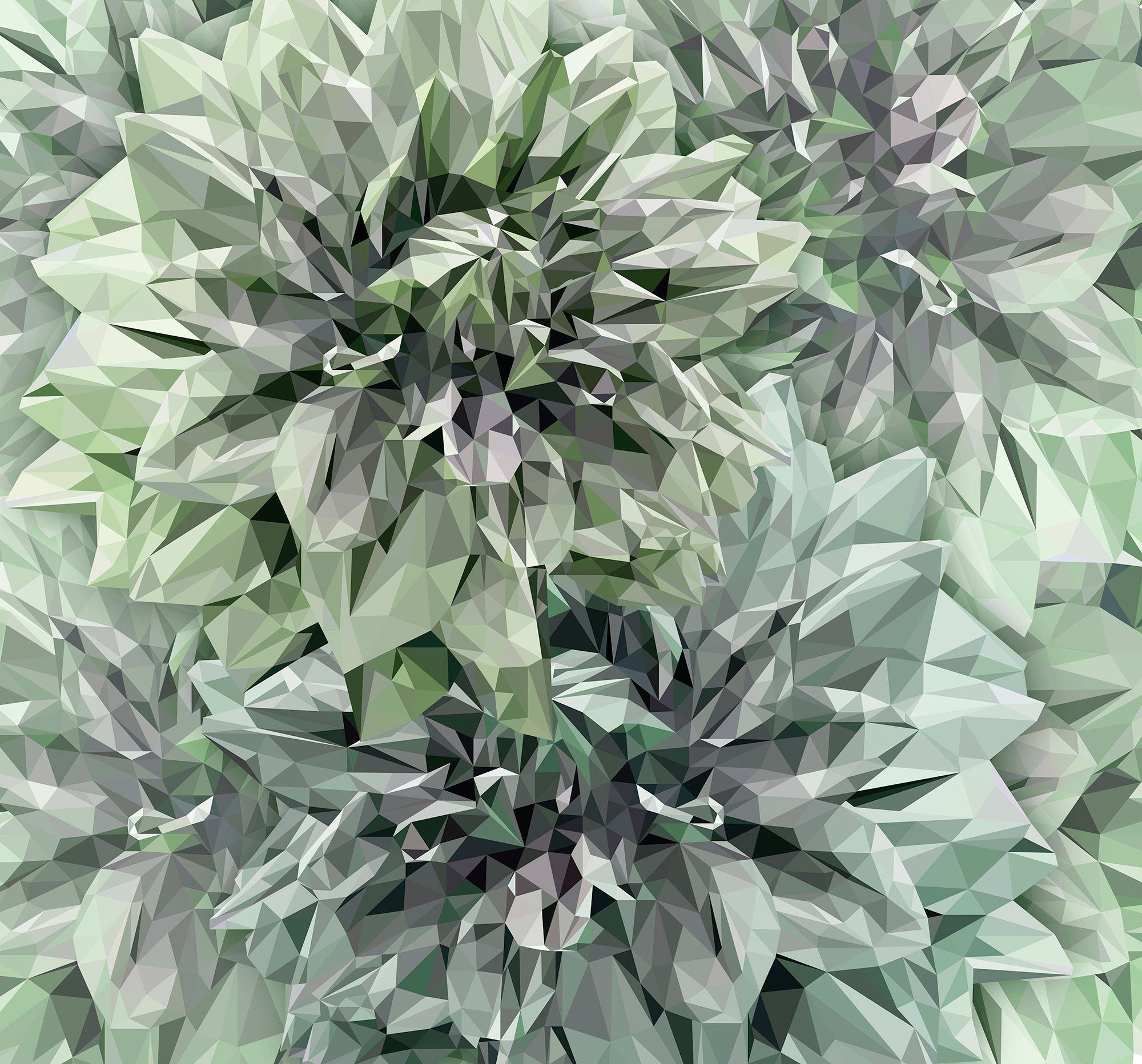 Flowers, cm Höhe) Komar 300x280 Vliestapete Emerald (Breite x