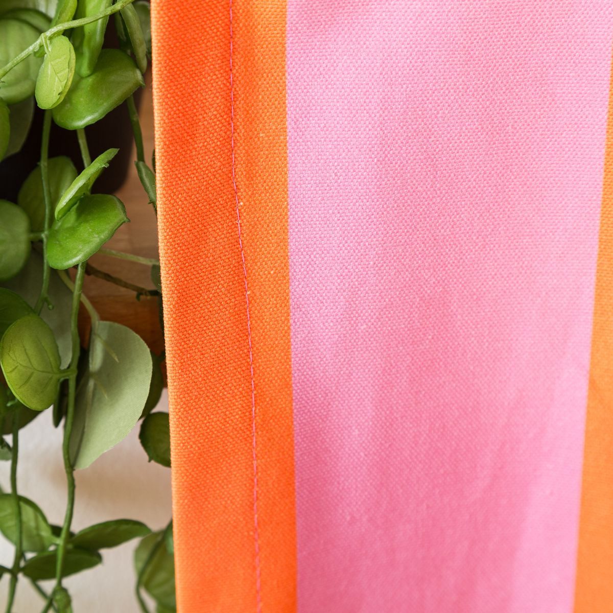 SCHÖNER LEBEN. Vorhang Vorhang Smok-Schlaufe Streifen orange pink 245cm, Smokband, blickdicht, Baumwolle