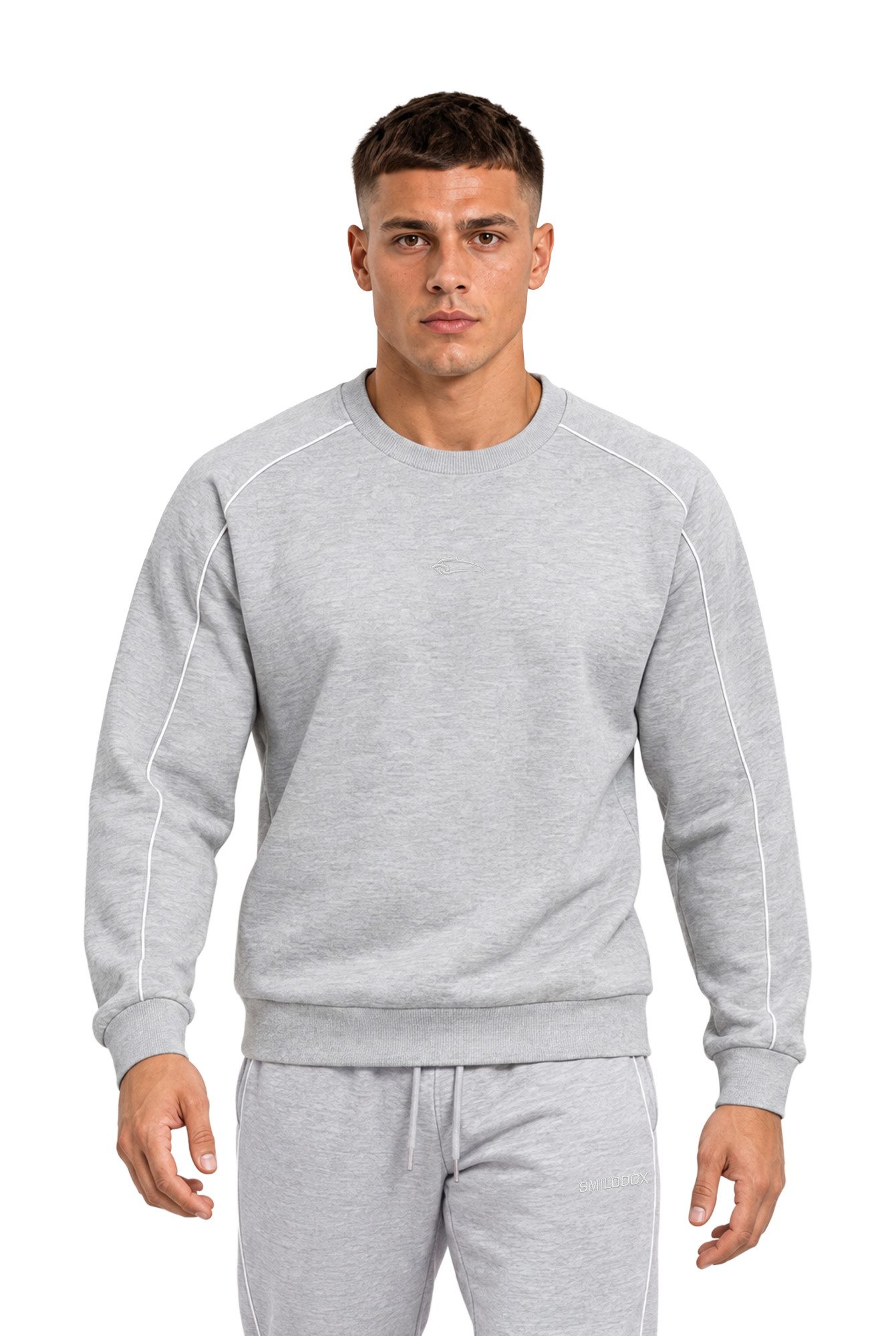 Smilodox Sweatshirt Brenvaro Pullover, Regular Fit, Streetwear, für Gym & Freizeit Kontrastdetails, Rundhals, Rippbündchen, Baumwollmix