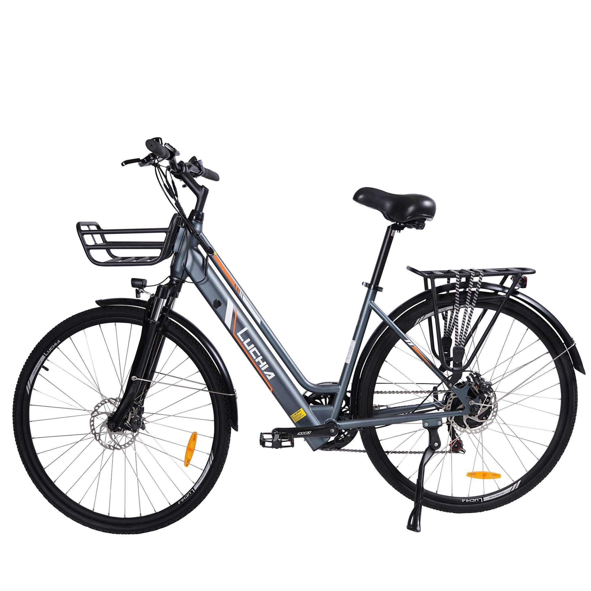 Fangqi E-Bike 27,5 Zoll städtisches 55–65 Akku,25km/h, Pendlerfahrrad), aluminum Smart-Bike, rack 6km/h LCD Display, 36V/10Ah basket km/h Gehunterstützungsmodus, km,120kg, rear städtisches (kraftunterstützt/Pedal),25km/h, with grau 6 Fahrmodi (1.5Zoll 250W MTB, Heckmotor, and 2 Gehhilfemodus,Comes Elektrofahrrad, Elektrofahrrad,E-BIKE,250W, front