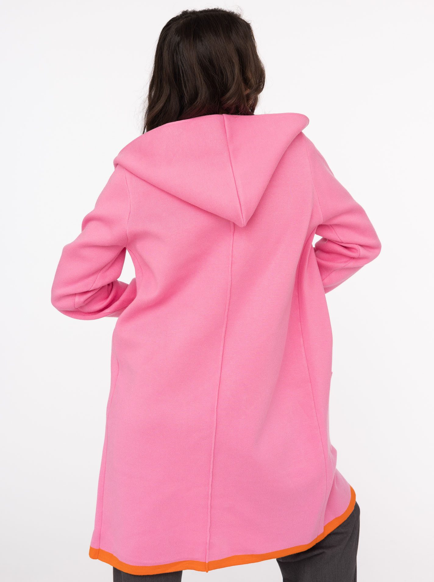 Zwillingsherz Strickjacke "Mona" Kapuze, Taschen, Kontrast-Kanten, Langarm, günstig online kaufen