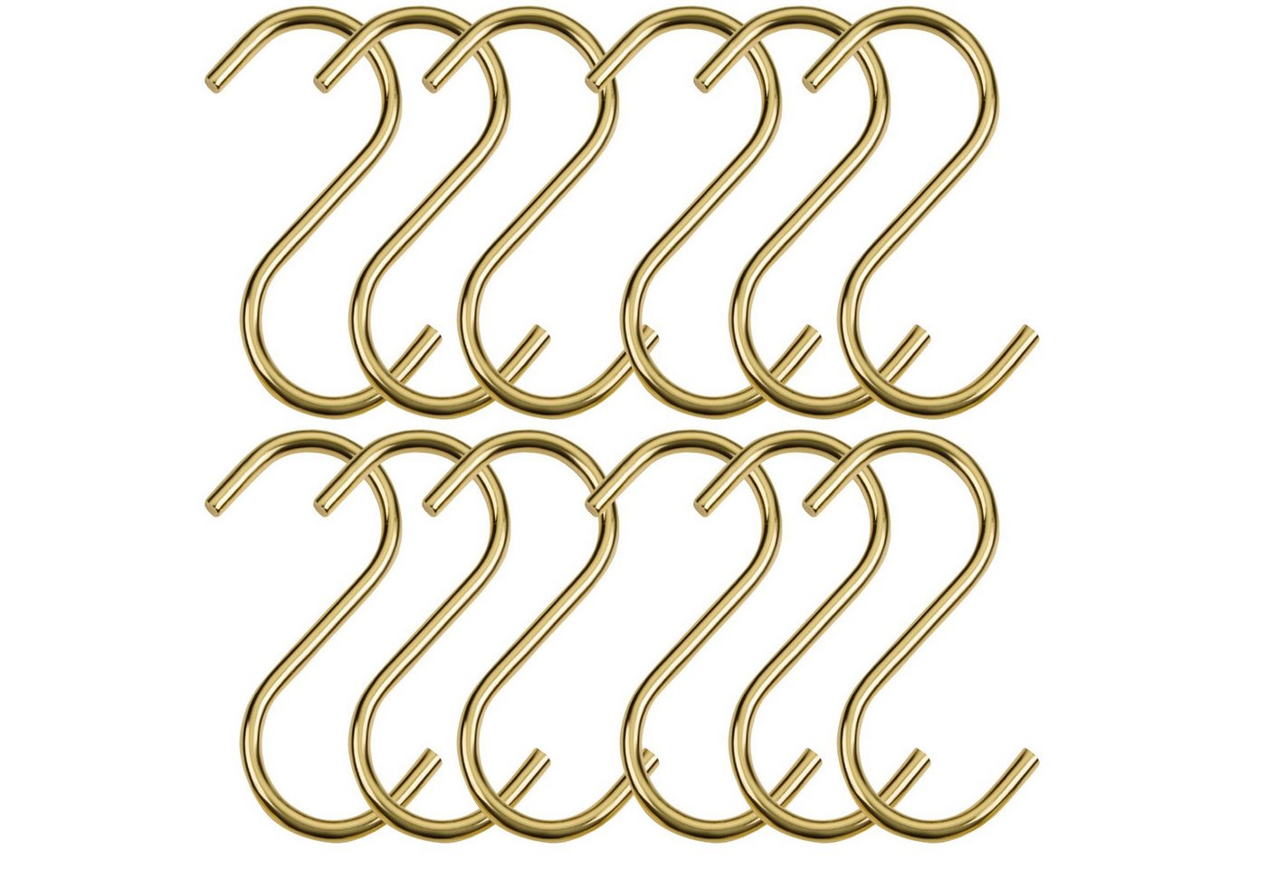 SO-TECH® S-Haken für Rundstäbe bis Ø 30 mm für Garderoben, Küchenreling uvm., (Spar-Set, 12-St), Antik Gold galvanisiert