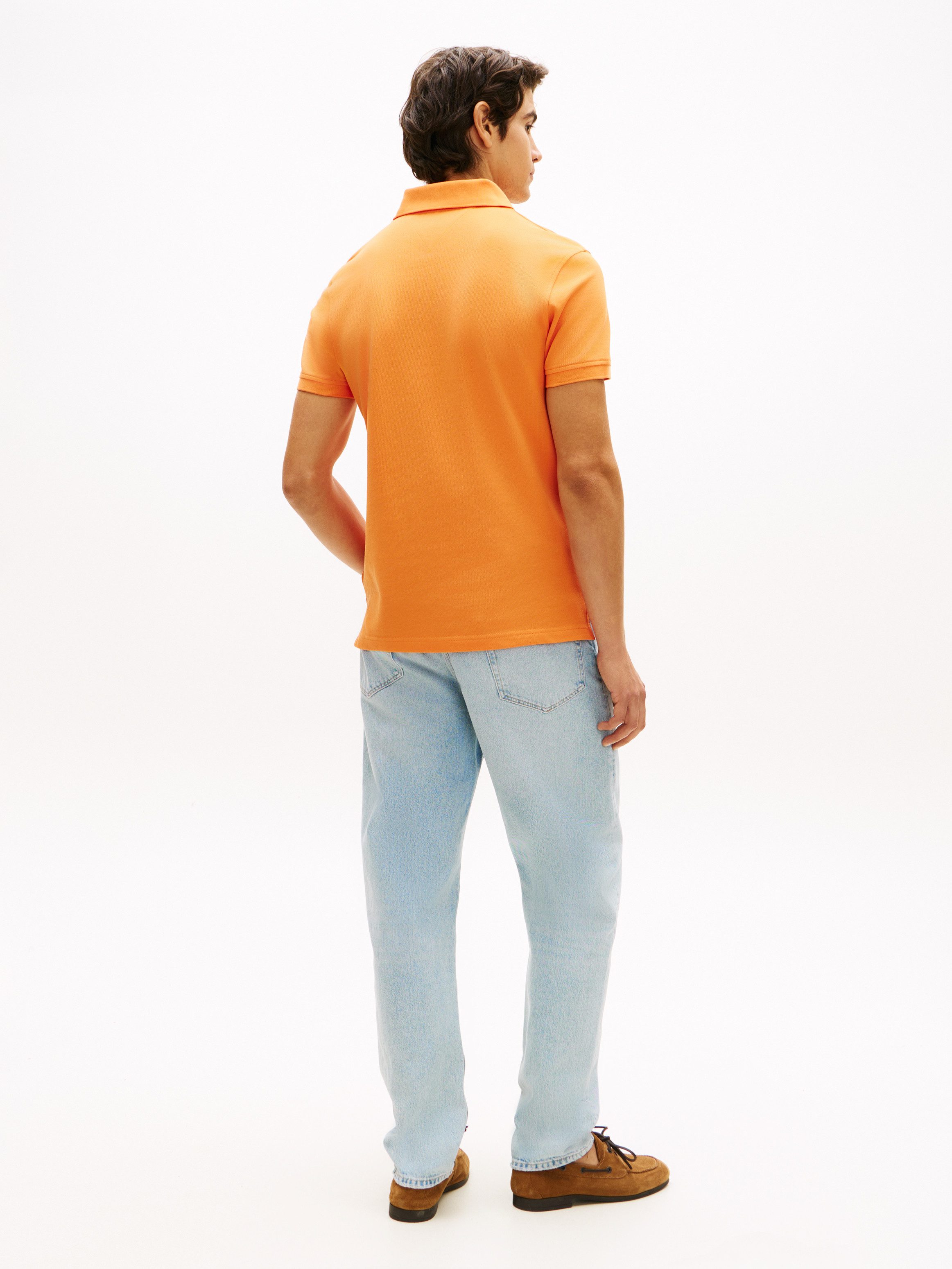 Tommy Hilfiger Poloshirt 1985 SLIM POLO Markenstickerei, aus Baumwoll-Piqué