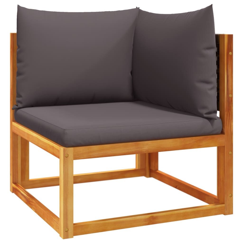 vidaXL Gartenlounge-Set Gartensofas-Ecke mit Kissen 2 Stk. Holz & Rattan, (1-tlg)
