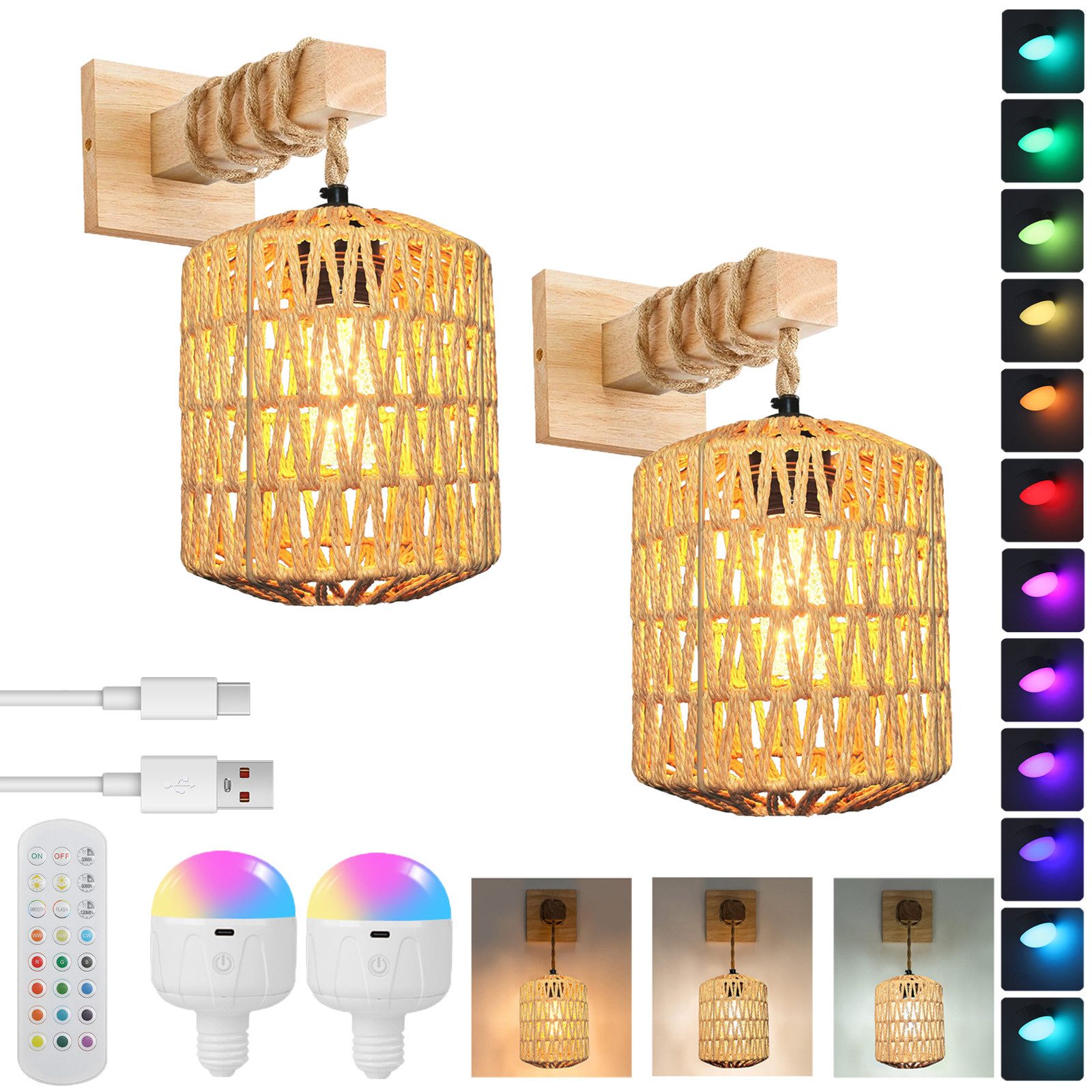MUPOO LED Wandleuchte Vintage Innen Wandleuchte,E27 günstig online kaufen