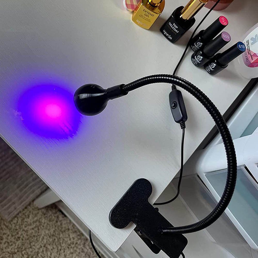 Klemme, Farbe Schwanenhals LED Schwarz Rosnek mit UV, Discolicht für 3W fluoreszierende USB, 395nm, Poster Party, Violett, flexiblem