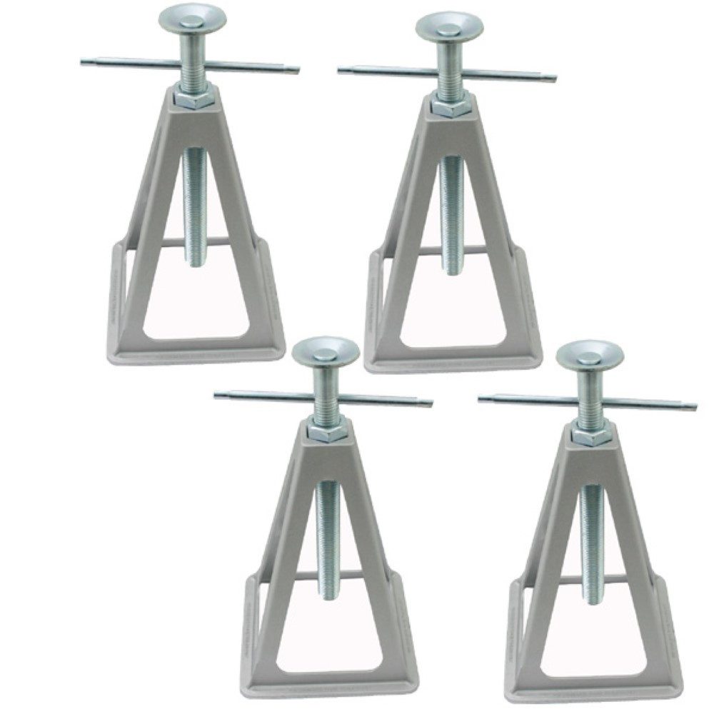 PAT Europe Anhänger-Abstellstütze 4x Alu Stützen Schraubstützen Stützbock Anhänger Wohnwagen 3600 Kg