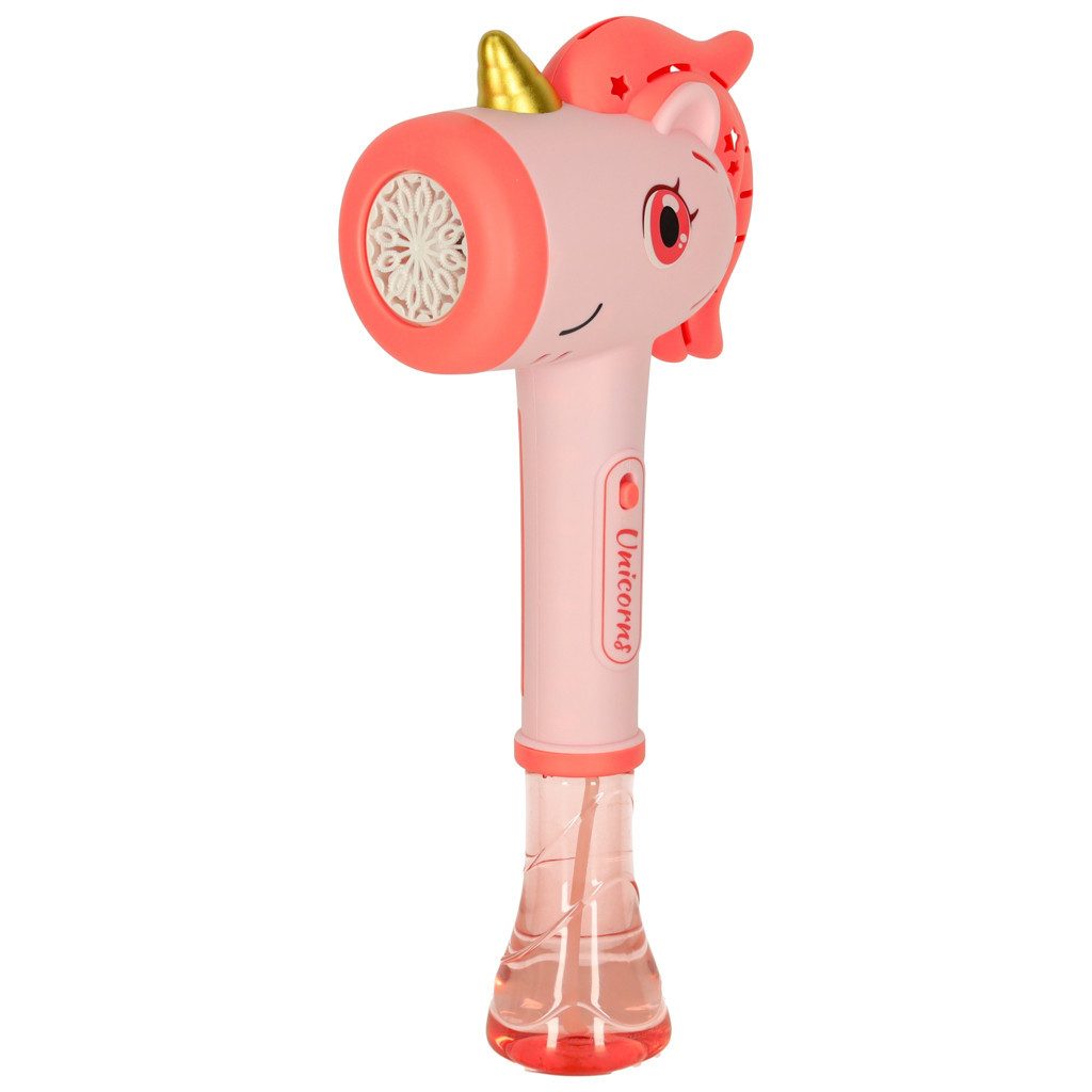 Ikonka Seifenblasenmaschine Seifenblasenstab Einhornzauberstab Kinderspielzeug, Lichteffekt, Geräuscheffekt, 100 ml Flüssigkeit