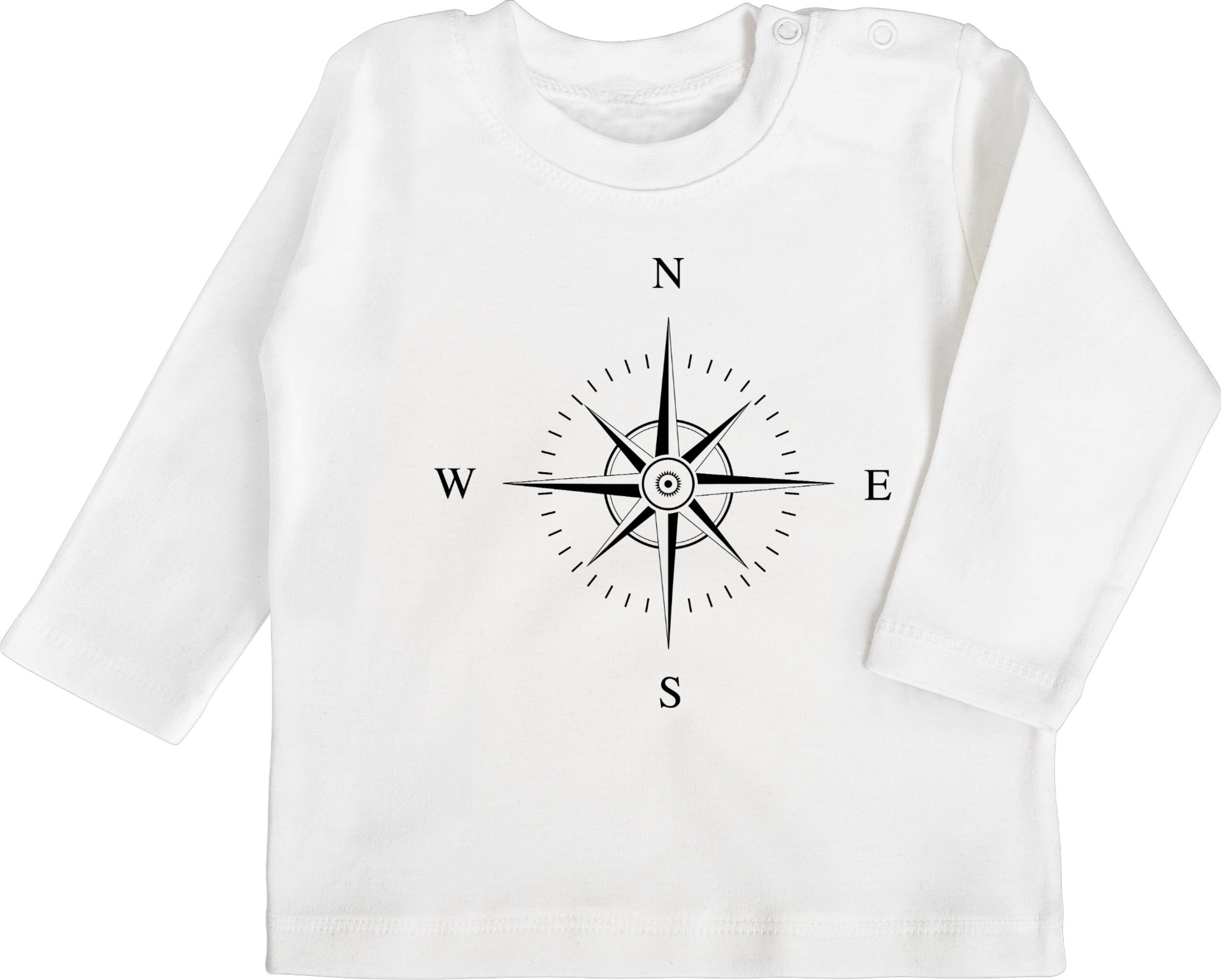 Shirtracer T-Shirt Kompass - schwarz Aktuelle Trends Baby 2 Weiß