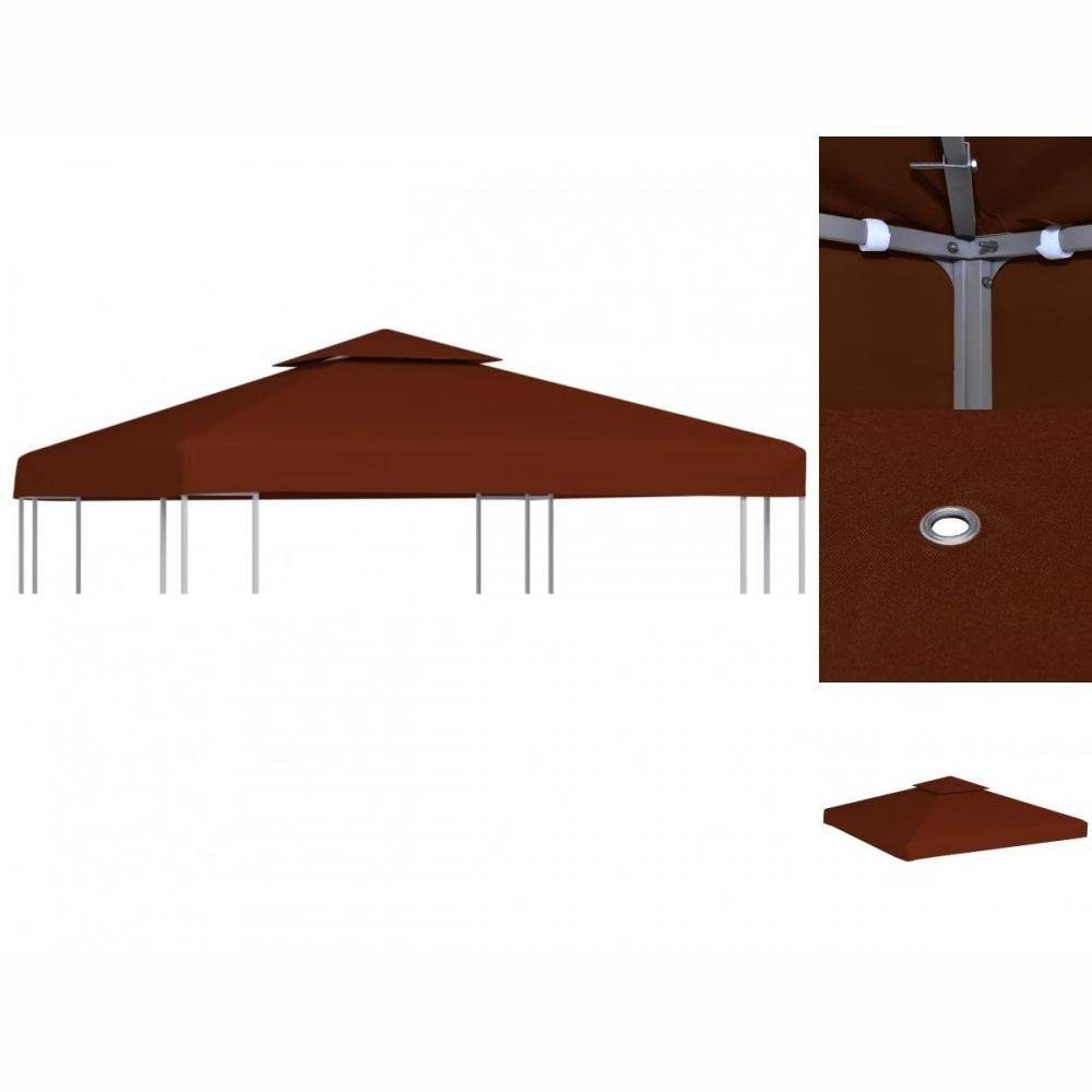 vidaXL Pavillon Pavillon Gartenzelt-Dachplane mit Kaminabzug 310 g m² 3x3 m Terrakott
