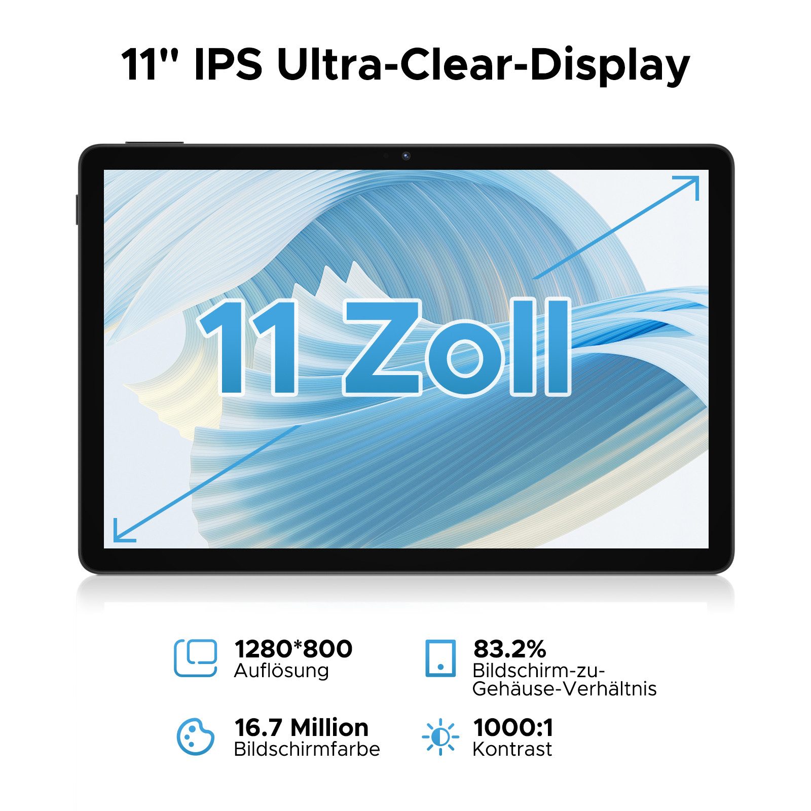 DOOGEE U11 Android Kinder Tablet 11 Zoll 8580mAh 4GB+128GB/2TB Gaming Tablet (11", 4 GB, Android 16, 13MP+5MP,Octa-Core Tablets PC 2.4G/5G WLAN /GPS/Face ID/OTG)