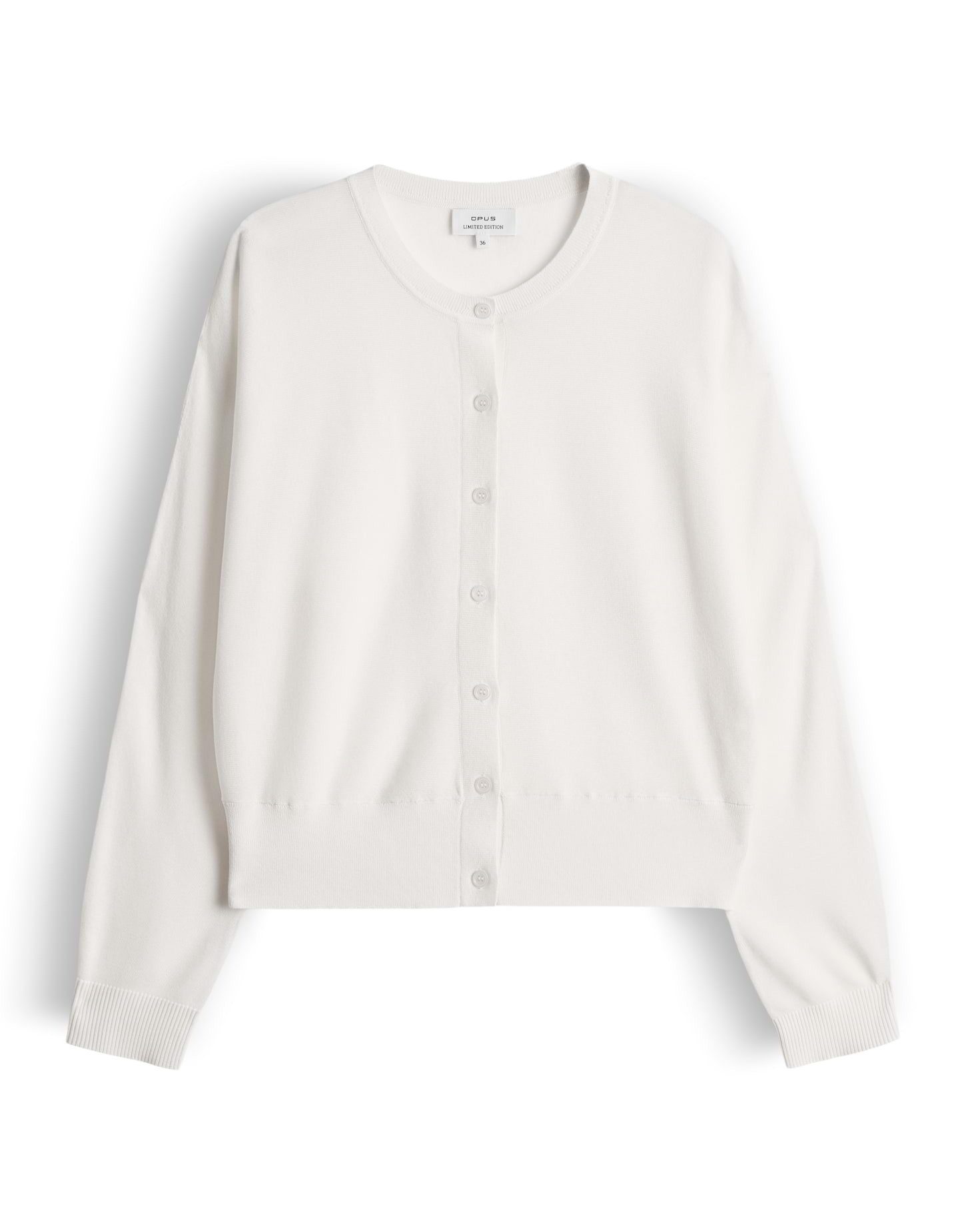 OPUS Strickjacke Feinstrickjacke aus Viskose Mix mit leichtem Fall Lockere Passform, Knopfleiste mit Strickbündchen