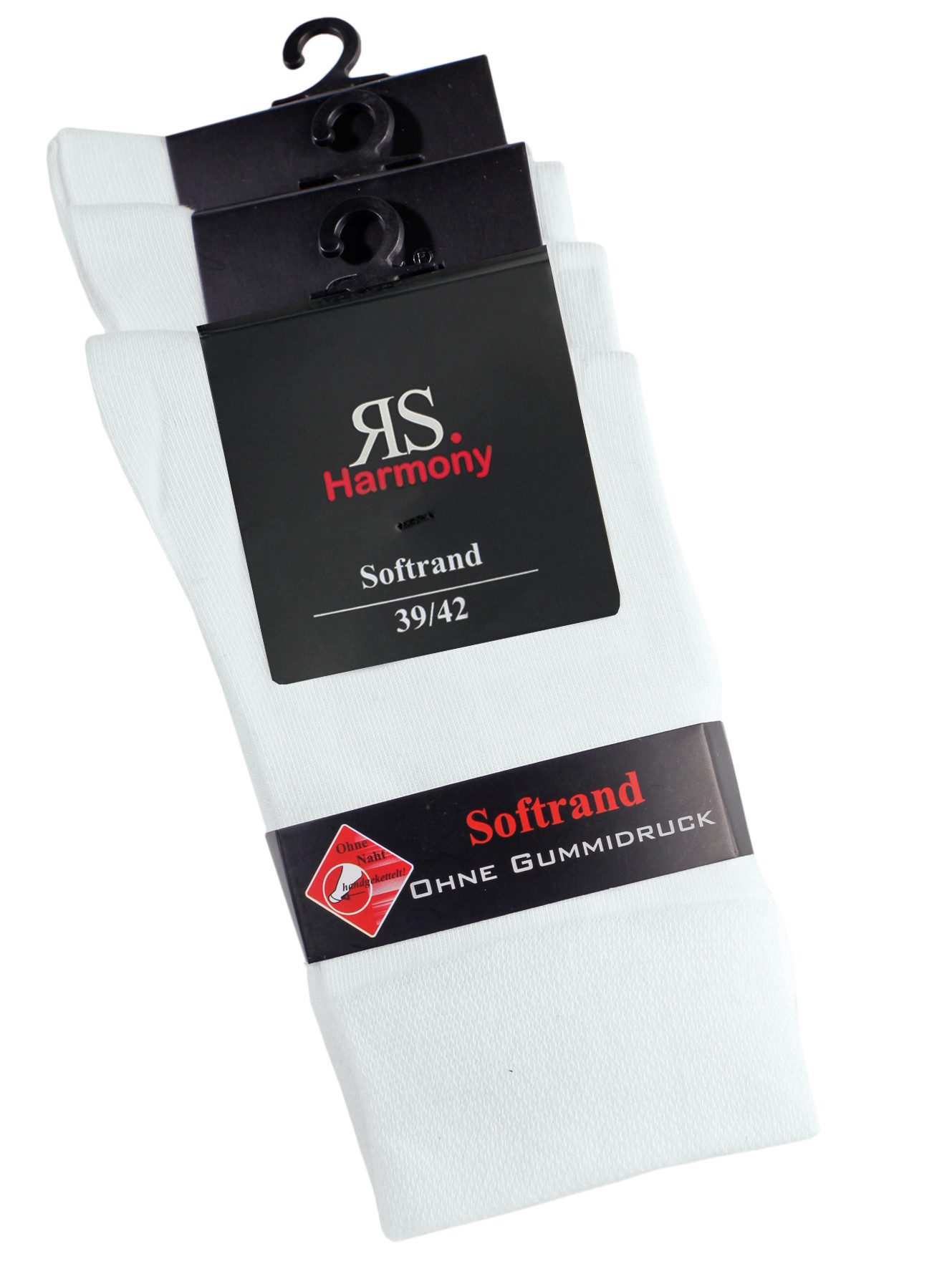 RS Harmony Socken 3 Paar RS. Harmony 31199 EXTRA STRUMPF "WEISS" 39-42, 43-46