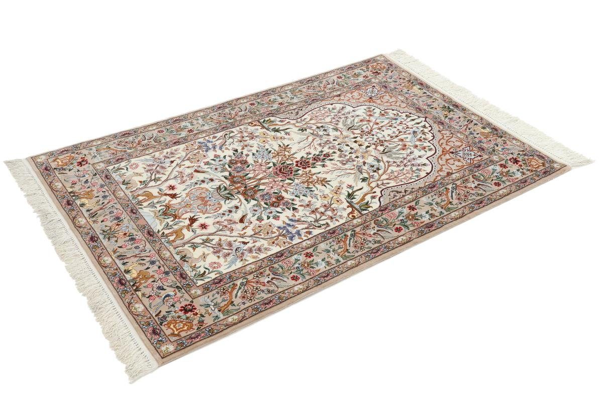 Orientteppich Isfahan Seidenkette 108x158 Handgeknüpfter Höhe: Nain 6 Trading, mm Orientteppich, rechteckig