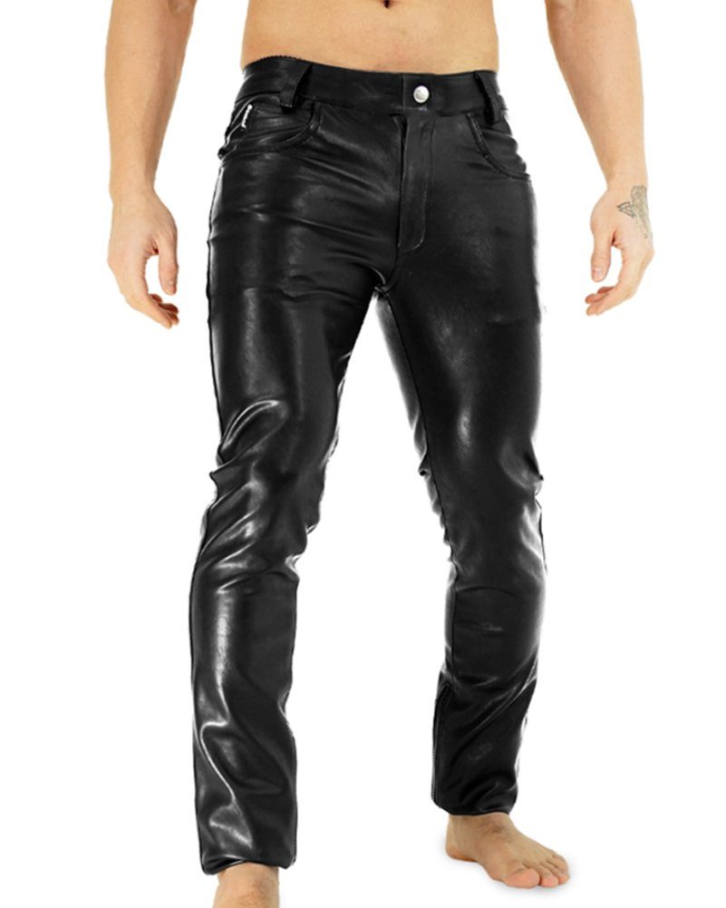 BOCKLE Lederhose Bockle® Power Tube Lamb Zip Herren Lederhose Lederjeans