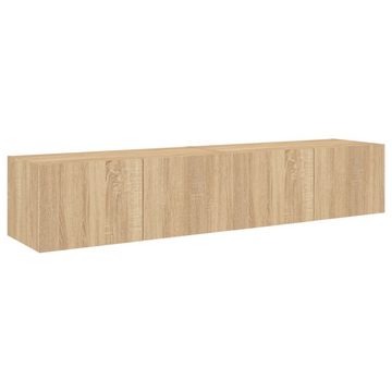 vidaXL TV-Schrank TV-Wandschränke mit LED-Leuchten 2 Stk Sonoma-Eiche 80x35x31cm