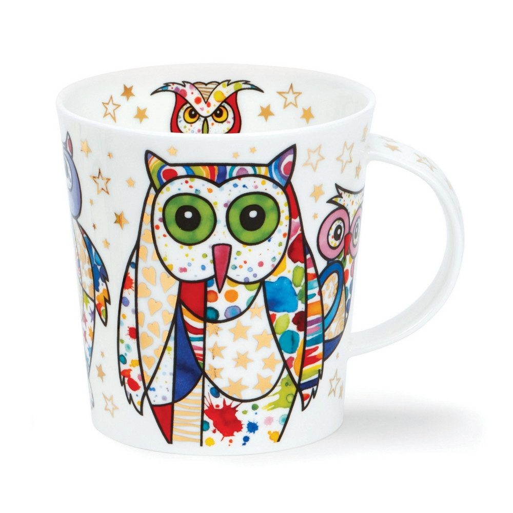 Dunoon Tasse Blingers Owl Eulen Lomond 0,3 l Fine Bone China Porzellan, 1-tlg.
