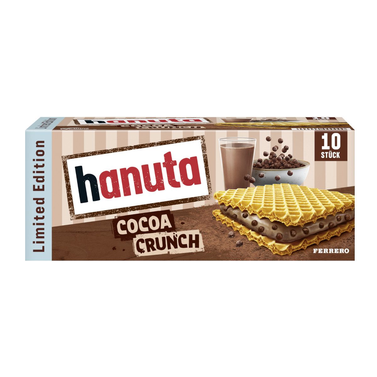 hanuta Süßigkeit, Ferrero Hanuta Cocoa Crunch 10er Limited Edition Packung 220g