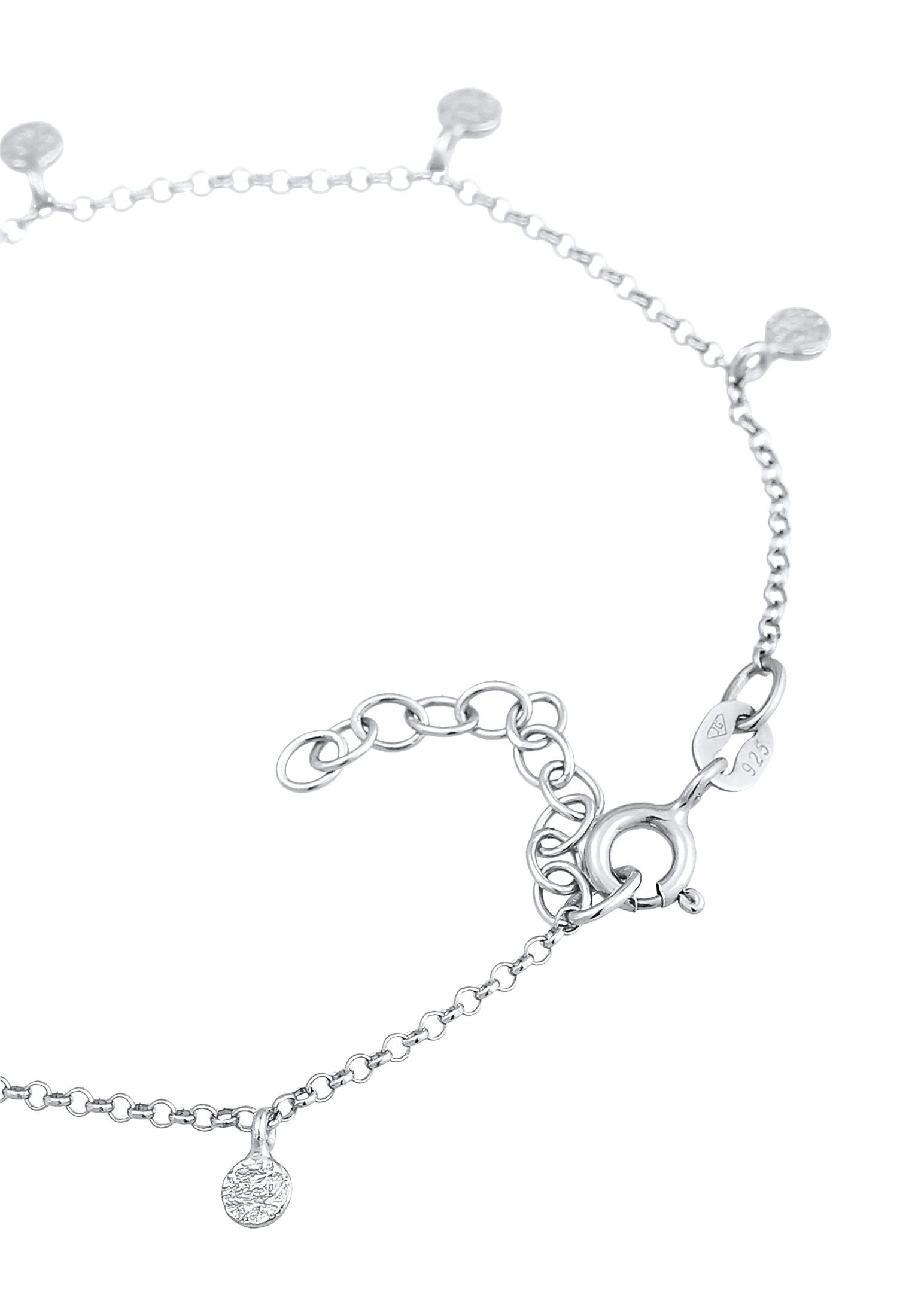 Elli Armband Plättchen Coin Rund Matt Struktur 925 Silber – Bild 5 von 5