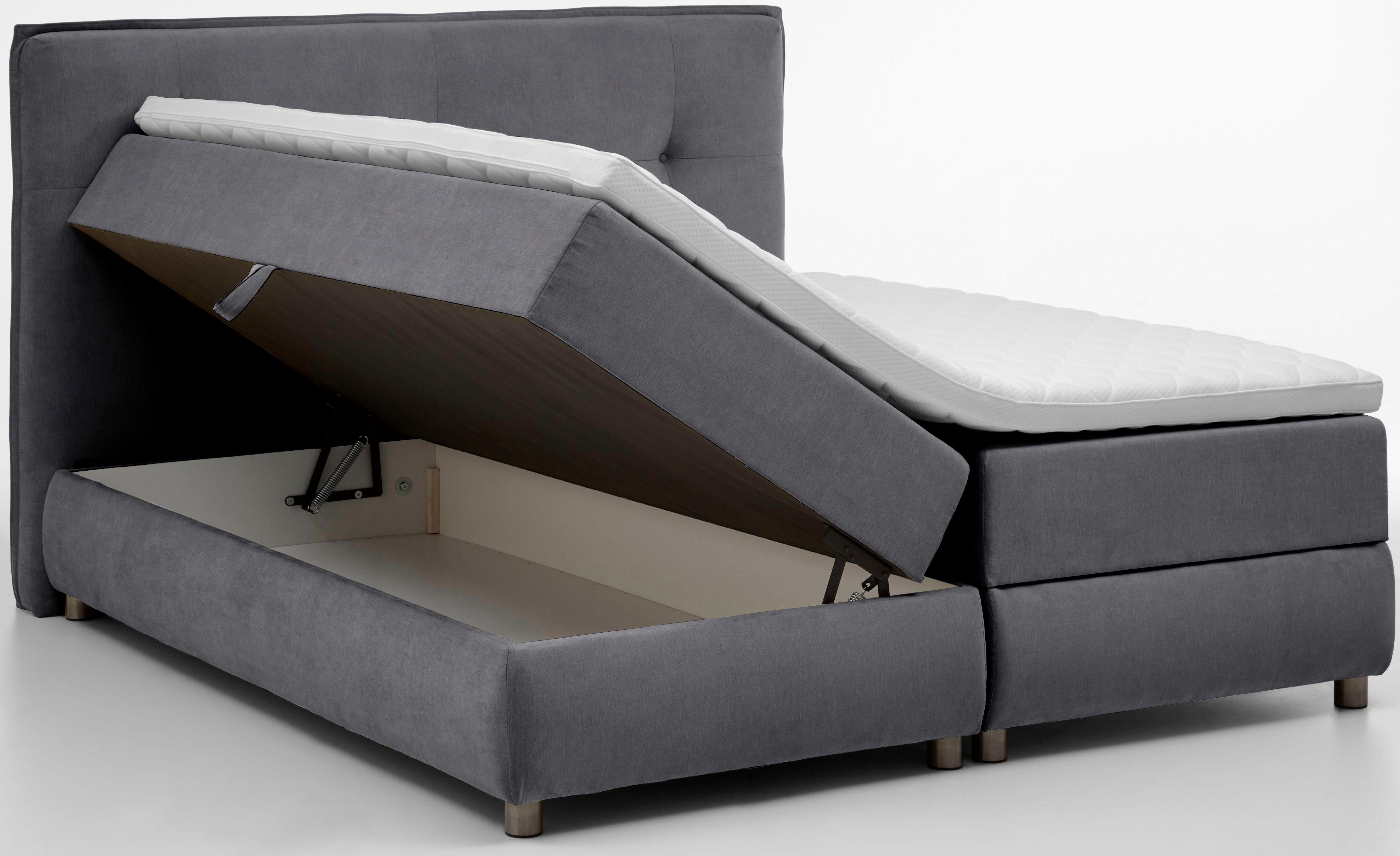 ATLANTIC home collection Boxspringbett Tilo, mit Tonnentaschen-Federkernmatratze, inkl. Bettkasten und Topper
