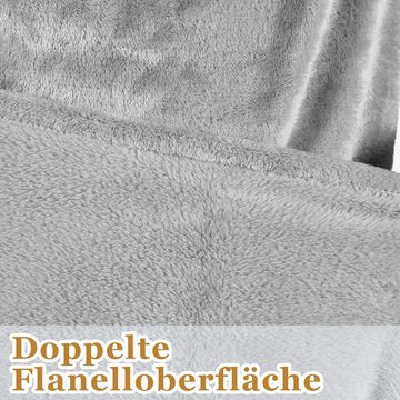 Wohndecke Decke mit Ärmeln TV Kuscheldecke aus weichem Darkgrau 150x180cm, Randaco