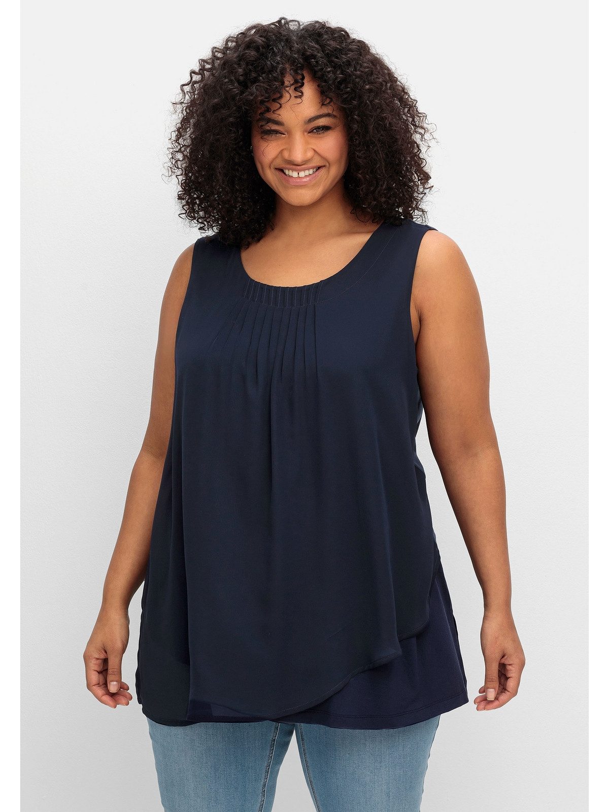 Sheego Longtop Große Größen mit Chiffon günstig online kaufen
