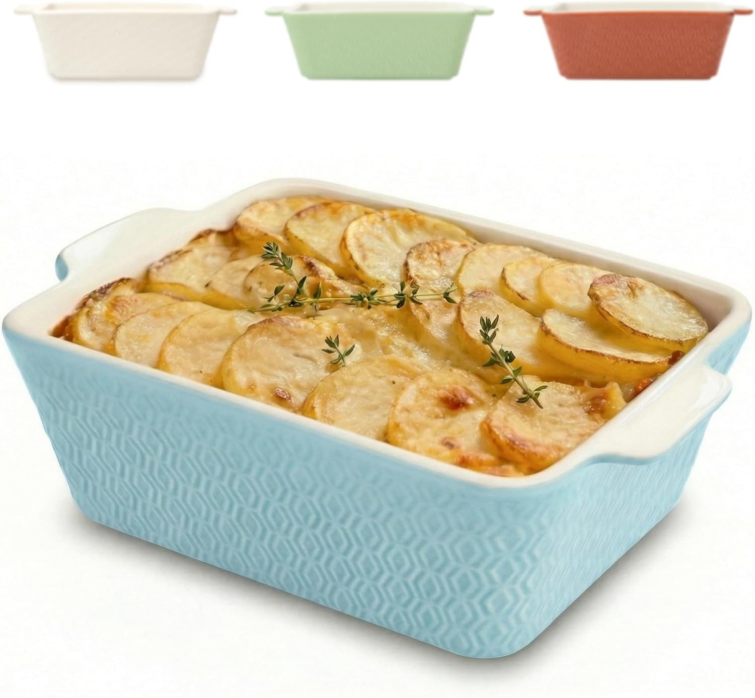 Praknu Auflaufform Auflaufform Klein aus Keramik für 2 Personen - Mini Auflaufform, Keramik, (1-St), Antihaftbeschichtung, hoher Rand, kratz- und schnittfest