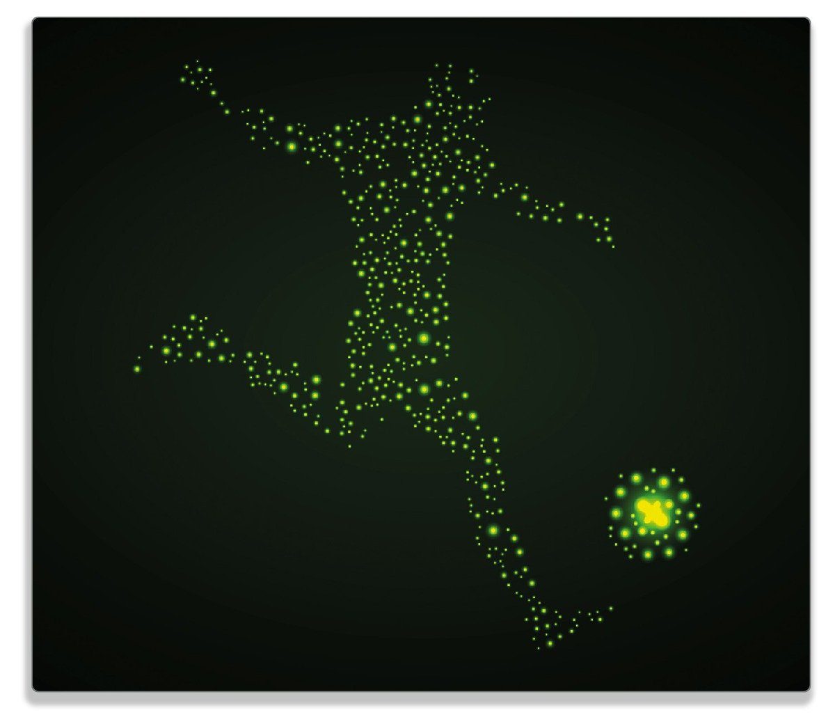 tausend Fußball verschiedene 1 ein - inkl. grün, ESG-Sicherheitsglas, tlg., Spieler Größen Sternen 5mm Noppen), (Glasplatte, Wallario Herd-Abdeckplatte aus in