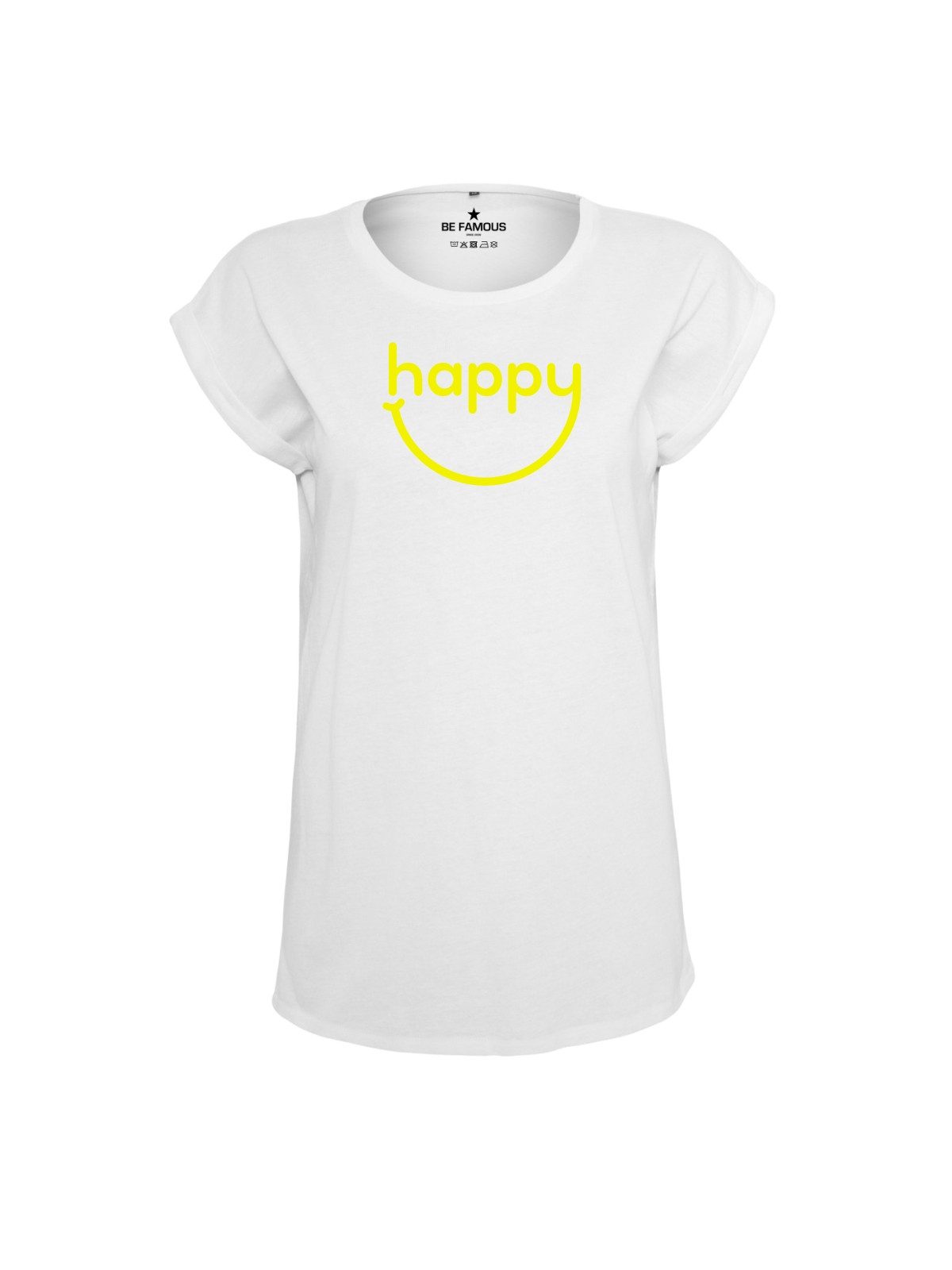 Be Famous Print-Shirt Classic Roll Up HAPPYSMI (1-tlg., keine)