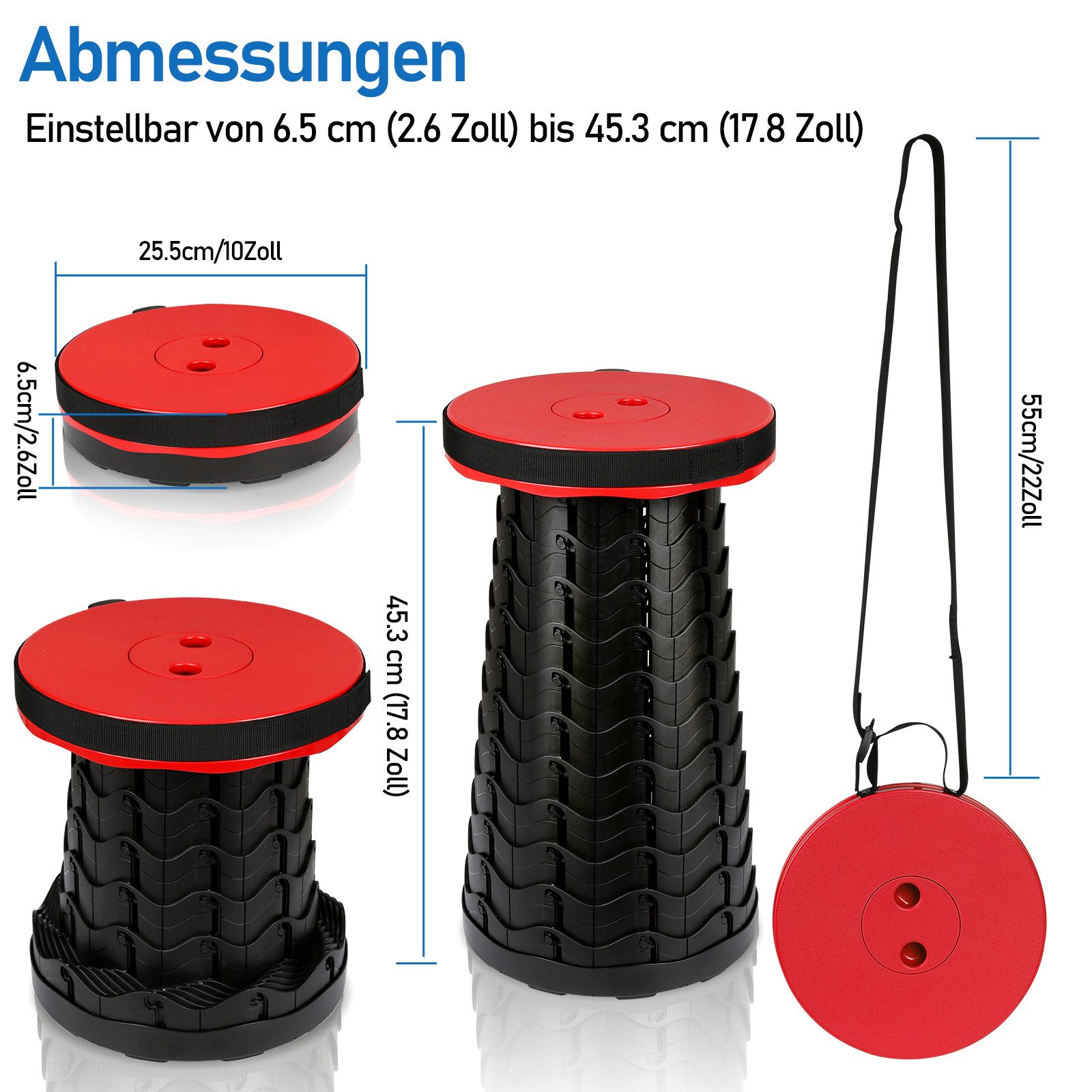 Clanmacy Klappstuhl Tragbarer Klappstuhl Klapphocker Hocker Rot günstig online kaufen