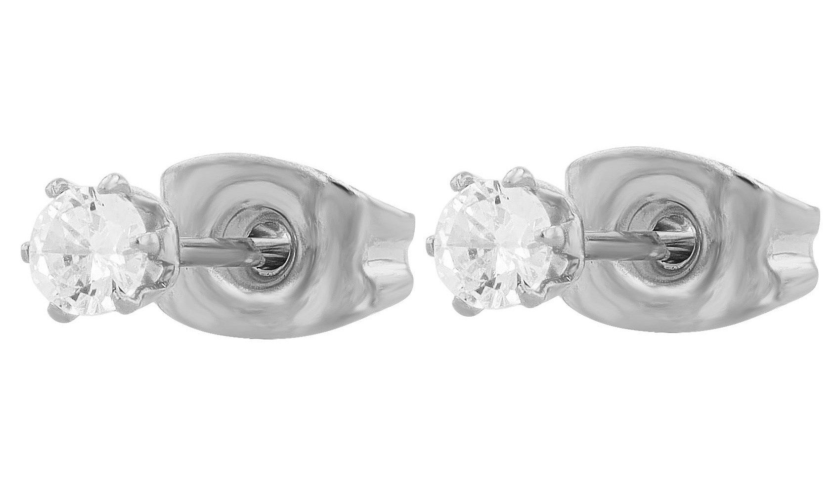 Paar Ohrhänger Ohrringe – Ohrstecker aus Edelstahl mit Zirkonia