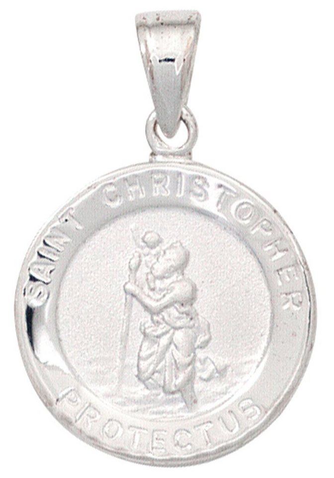 JOBO Kettenanhänger Anhänger Christopherus, 925 Silber, Niedlicher  Silberanhänger Motiv 