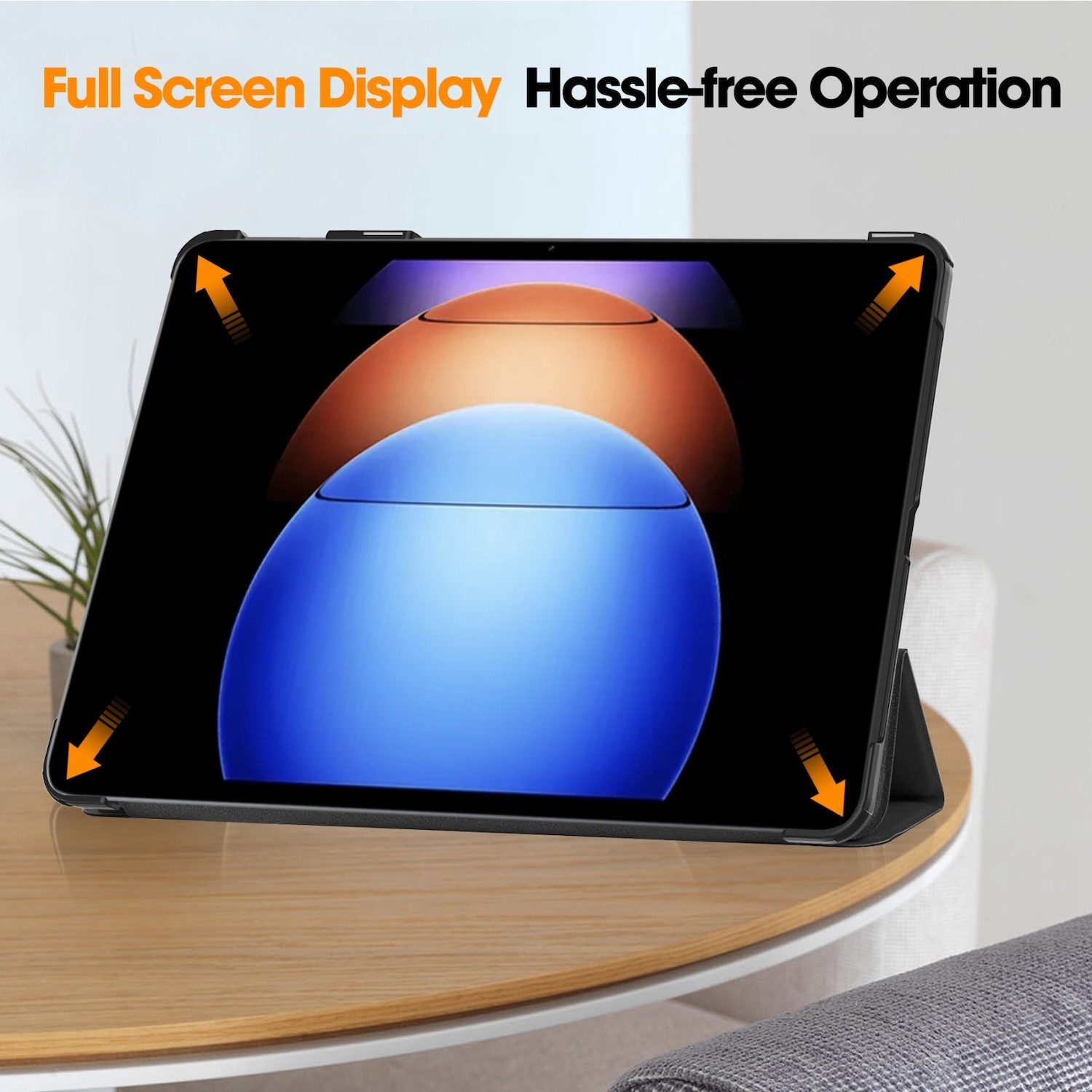 Wigento Tablet-Hülle Für Xiaomi Pad 6S Pro 12.4" 3folt Wake UP Smart Cover Tasche Schutz
