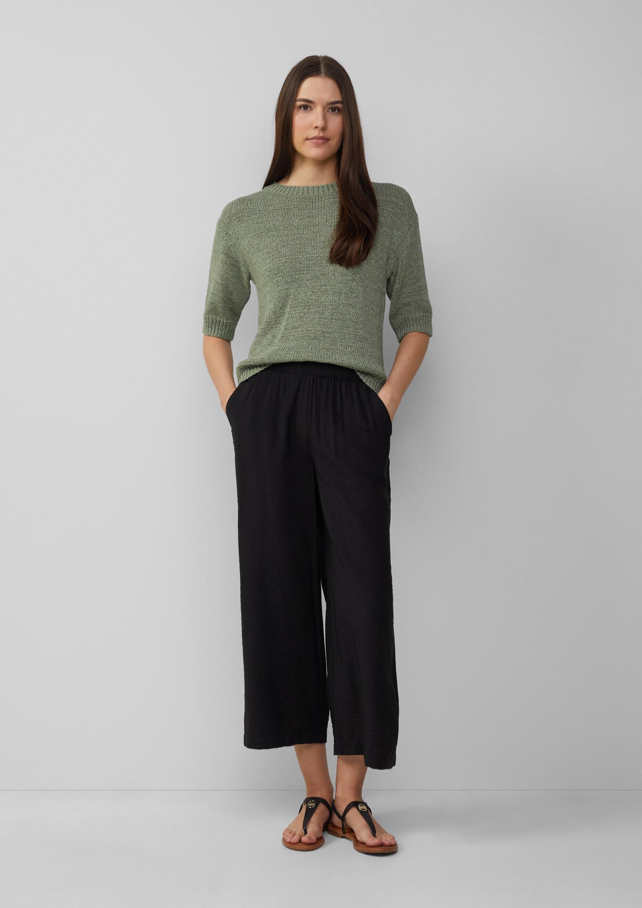 s.Oliver Culotte Hose Strukturierte Culotte mit Elastikbund und Eingrifftas günstig online kaufen