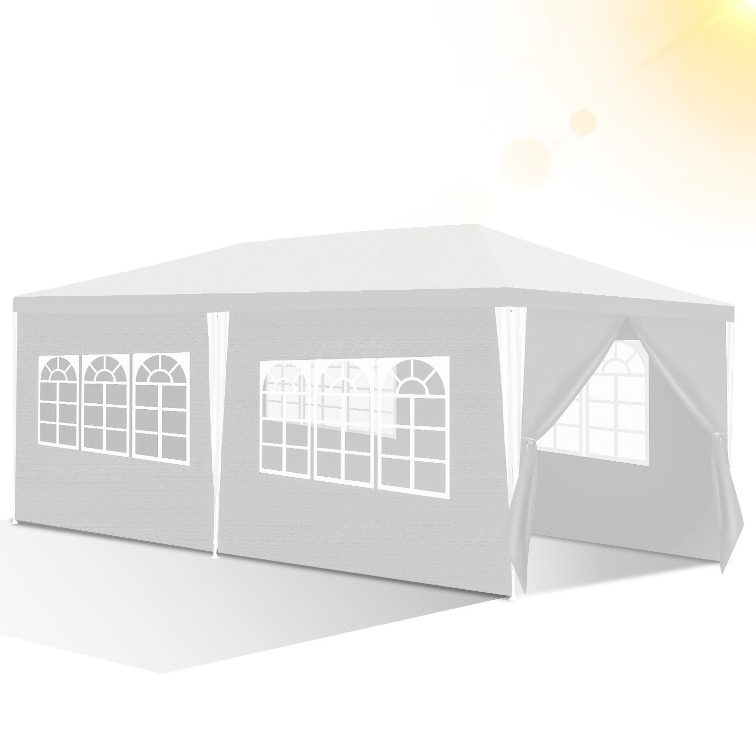 Clanmacy Pavillon Pavillon 3x6m Weiß UV-Schutz günstig online kaufen