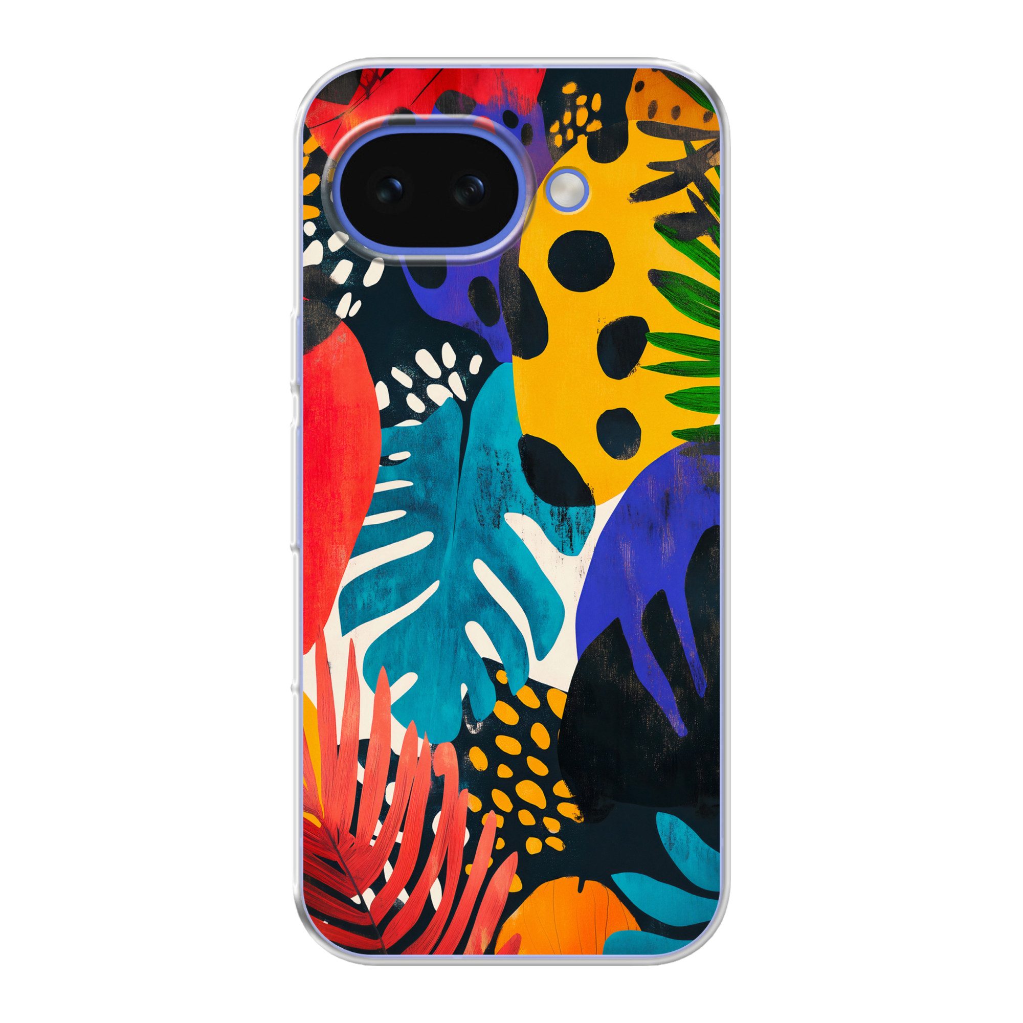 MuchoWow Handyhülle für Google Pixel 10A Blätter - Formen - Abstrakt - Farbenfroh, Phone Case, Silikon, Schutzhülle Dünn