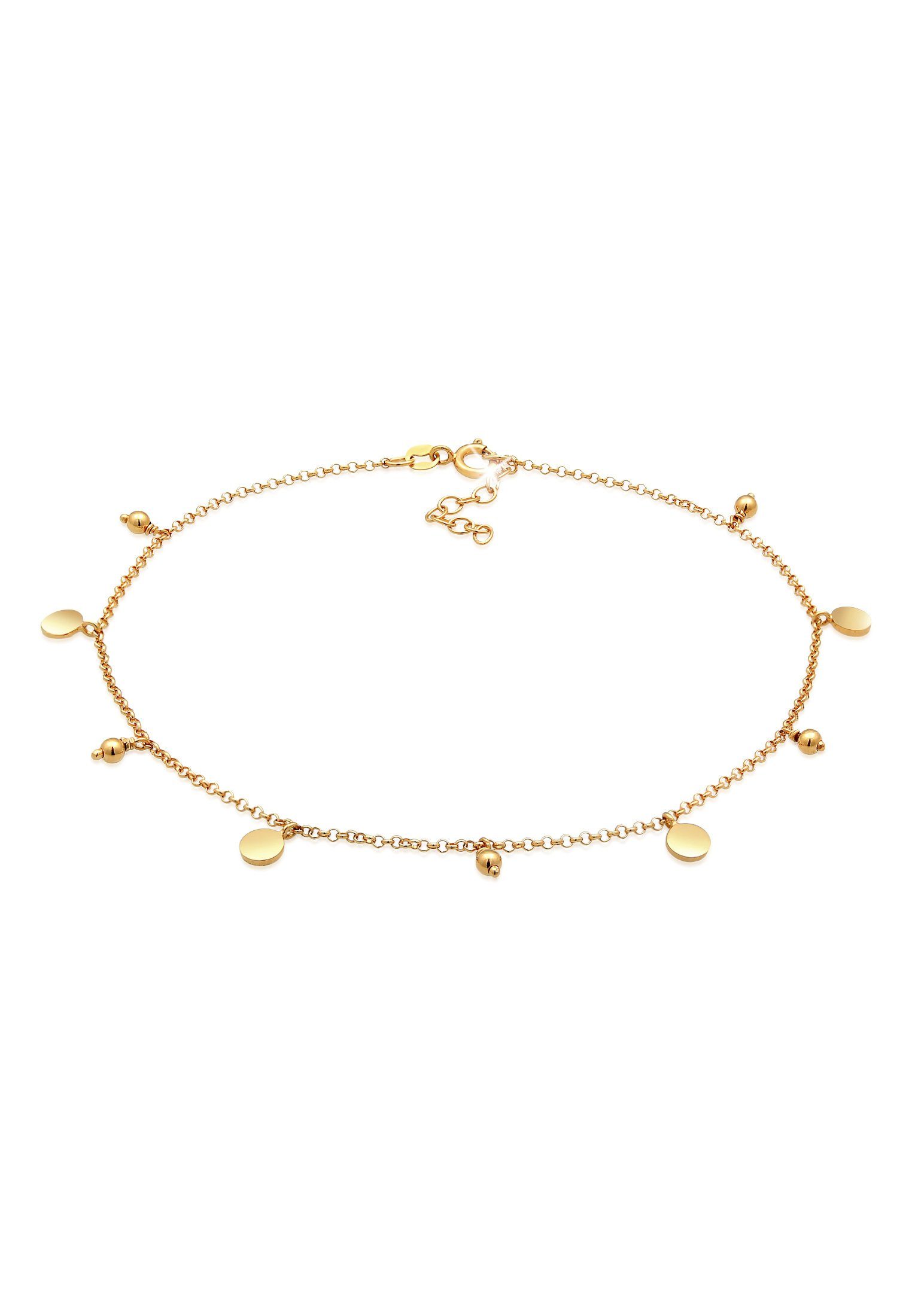 Elli Fußkette Plättchen Kugel Boho Style günstig online kaufen