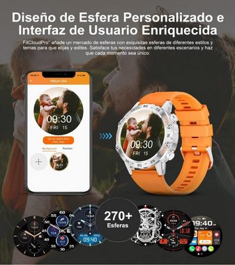Lige Smartwatch (iOS Android), Herren Premium Smart Watch Wasserdicht Rund Telefon Funktion