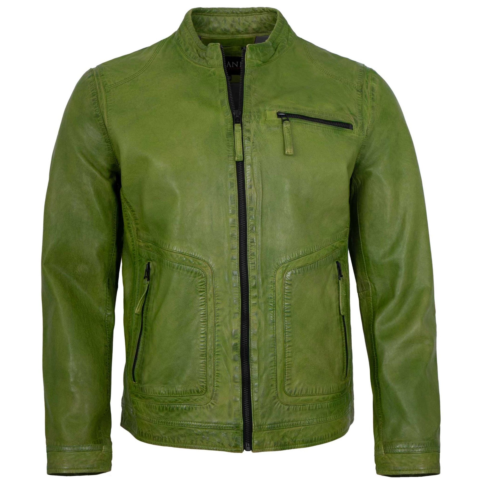 Jilani Lederjacke Nilan-2 Jilani - Herren Lederjacke Lammnappa grün