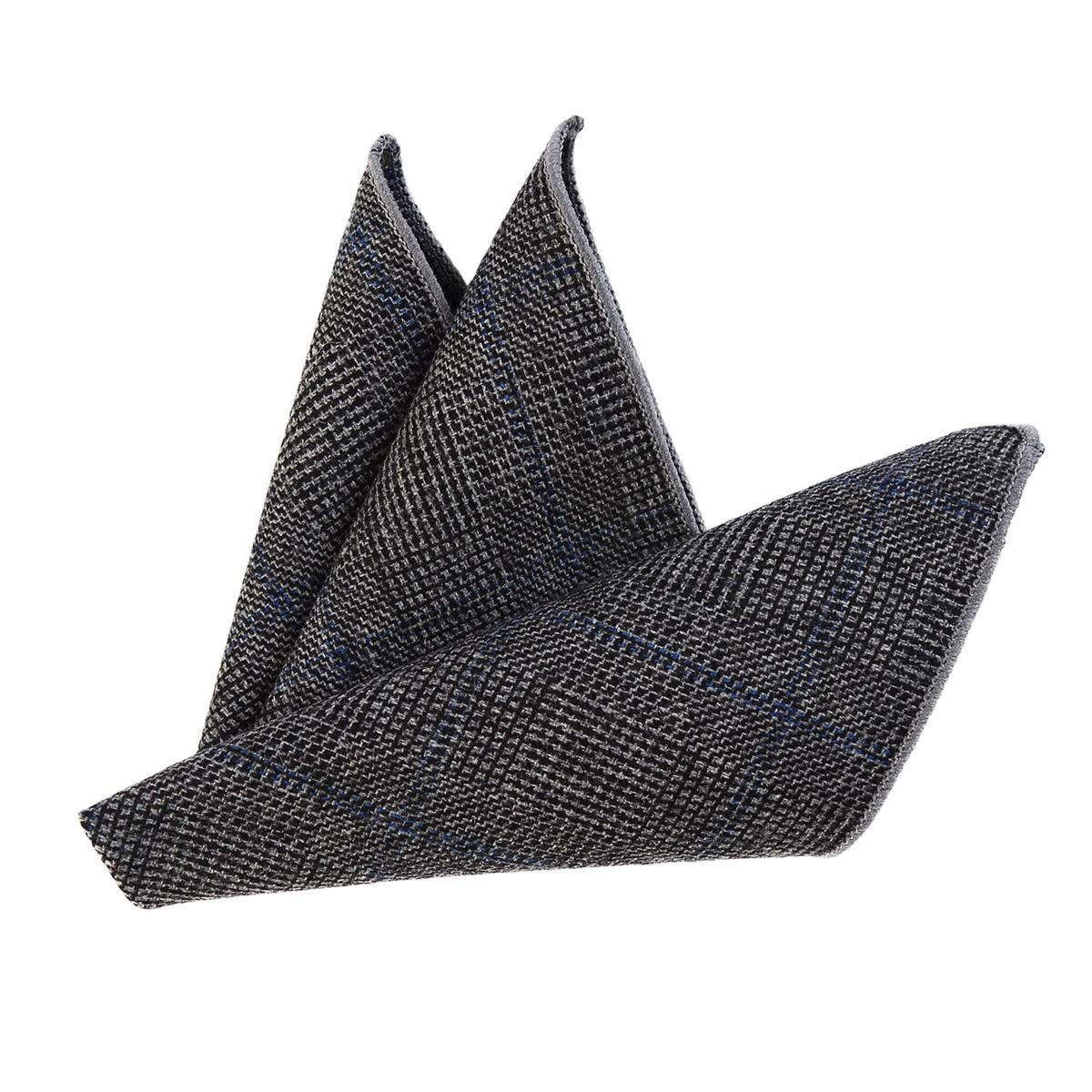 Einstecktuch (Packung, DonDon Tweed-Look Taschentuch 23 23 Falten, Tweed, Herren 1-St), x Einstecktuch blau-schwarz-grau zum DonDon cm Baumwolle kariert,