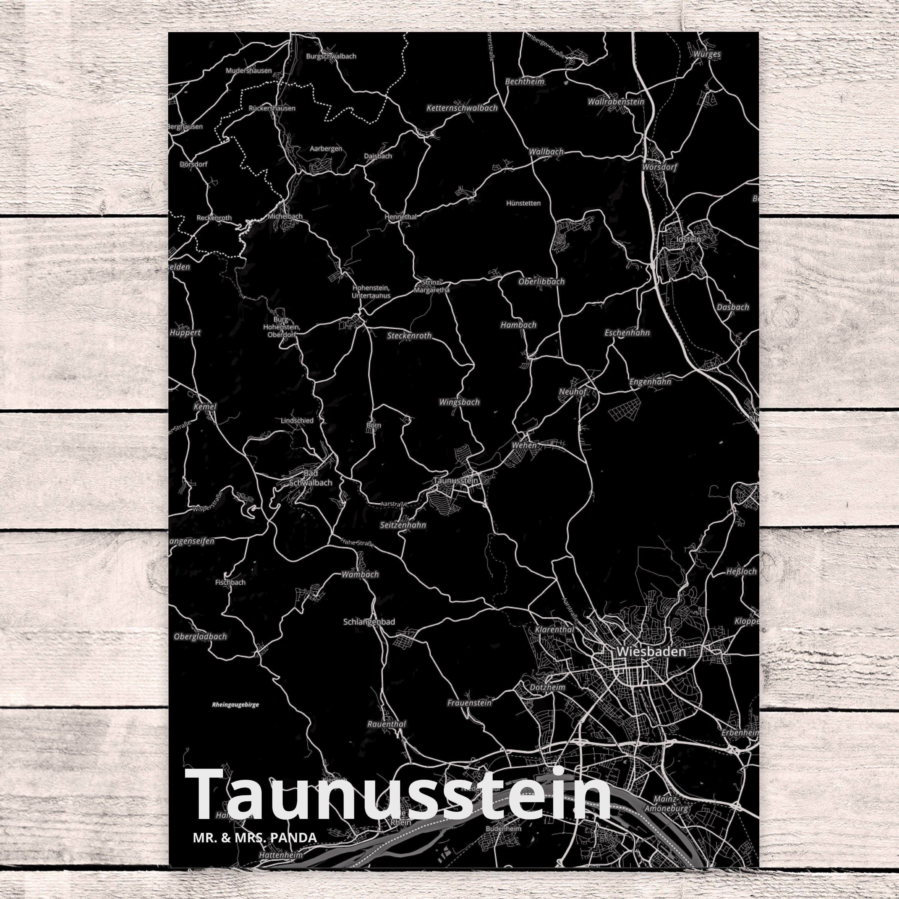 Dorf Mrs. Geschenk, Postkarte Panda & K - Grußkarte, Stadt Stadt, Taunusstein Mr. Geschenkkarte,
