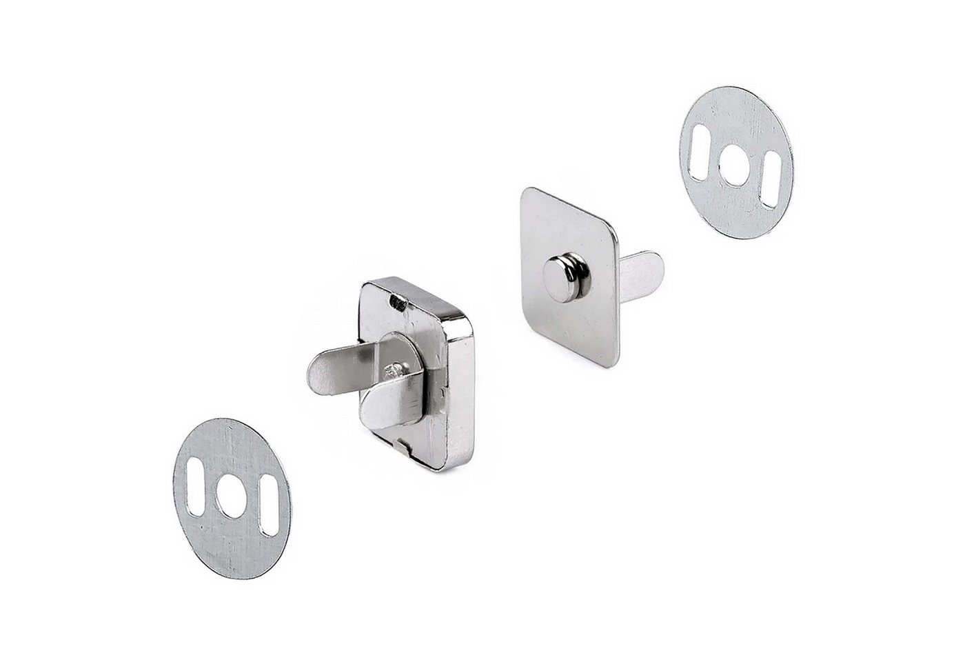 Thumbnail - maDDma 5 Magnet-Verschlüsse 18x18mm Farbwahl - Taschen Schloss Verschluss Gurtstecker (5er Set)