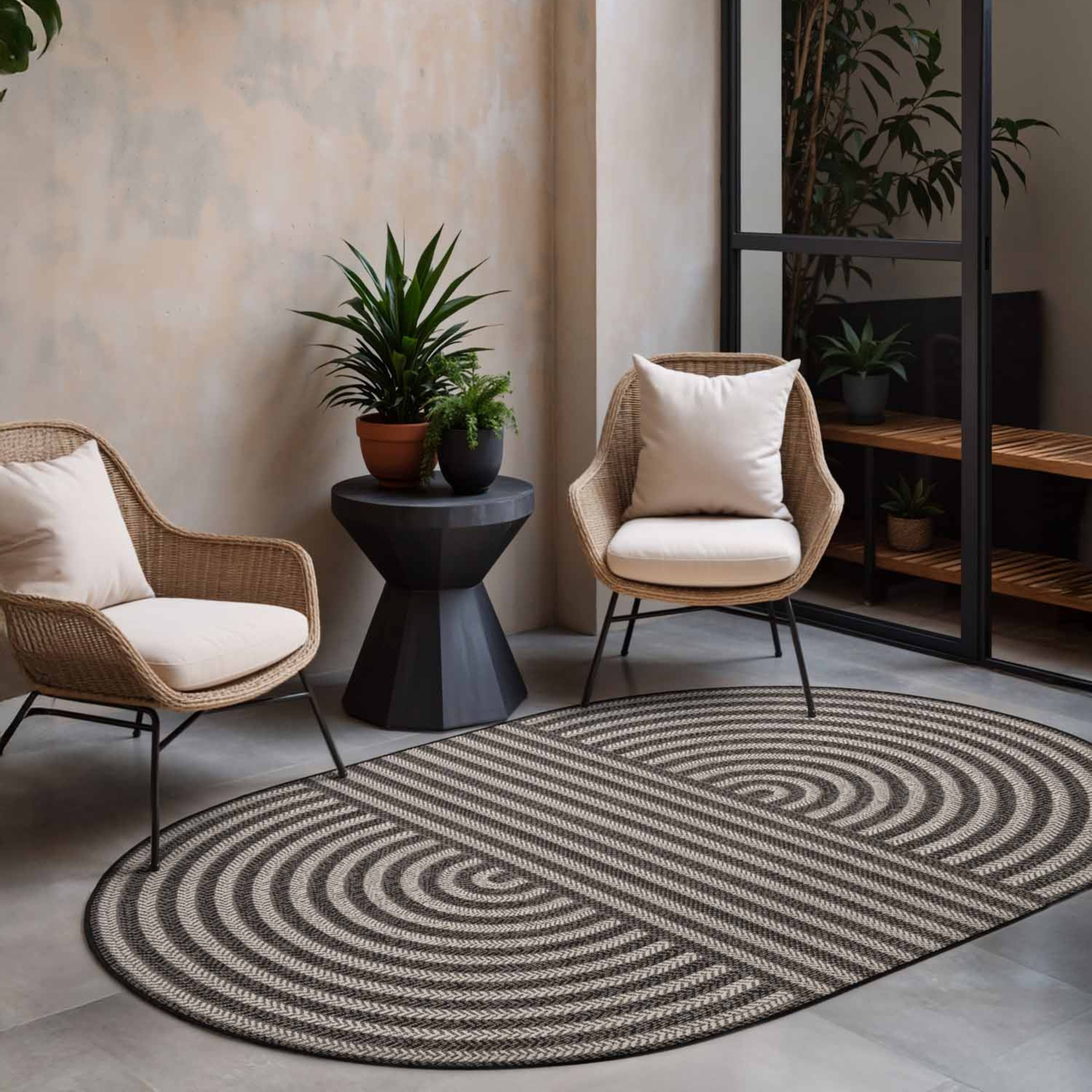 Ted Baker Teppich Woodfield, oval, Höhe: 8 mm, Designteppich, Wetterfest, Pflegeleicht, Modern, Wohnzimmer, Terrasse