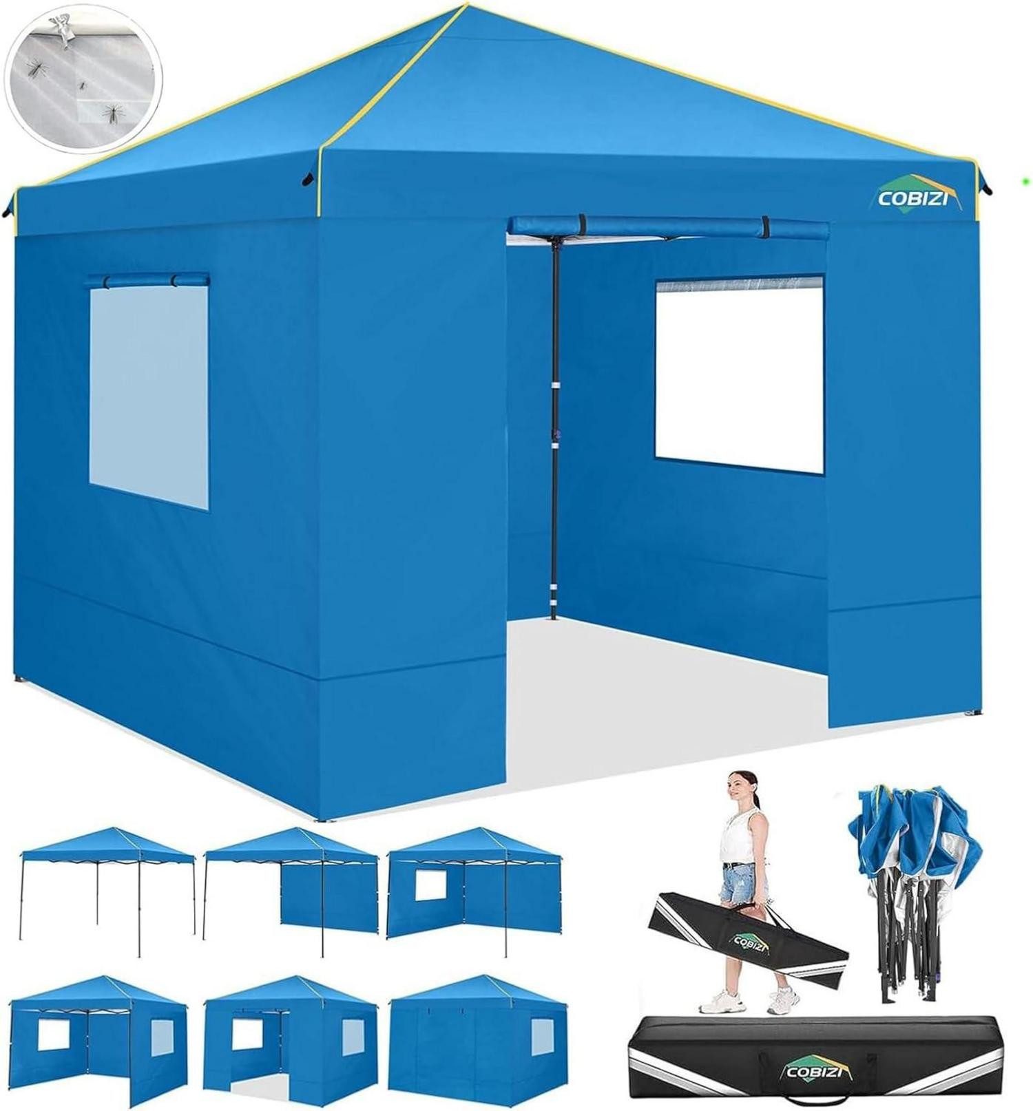 Faltpavillon Pavillon 3x3 Wasserdicht Stabil Faltpavillon 4 Seitenteilen Pop Up