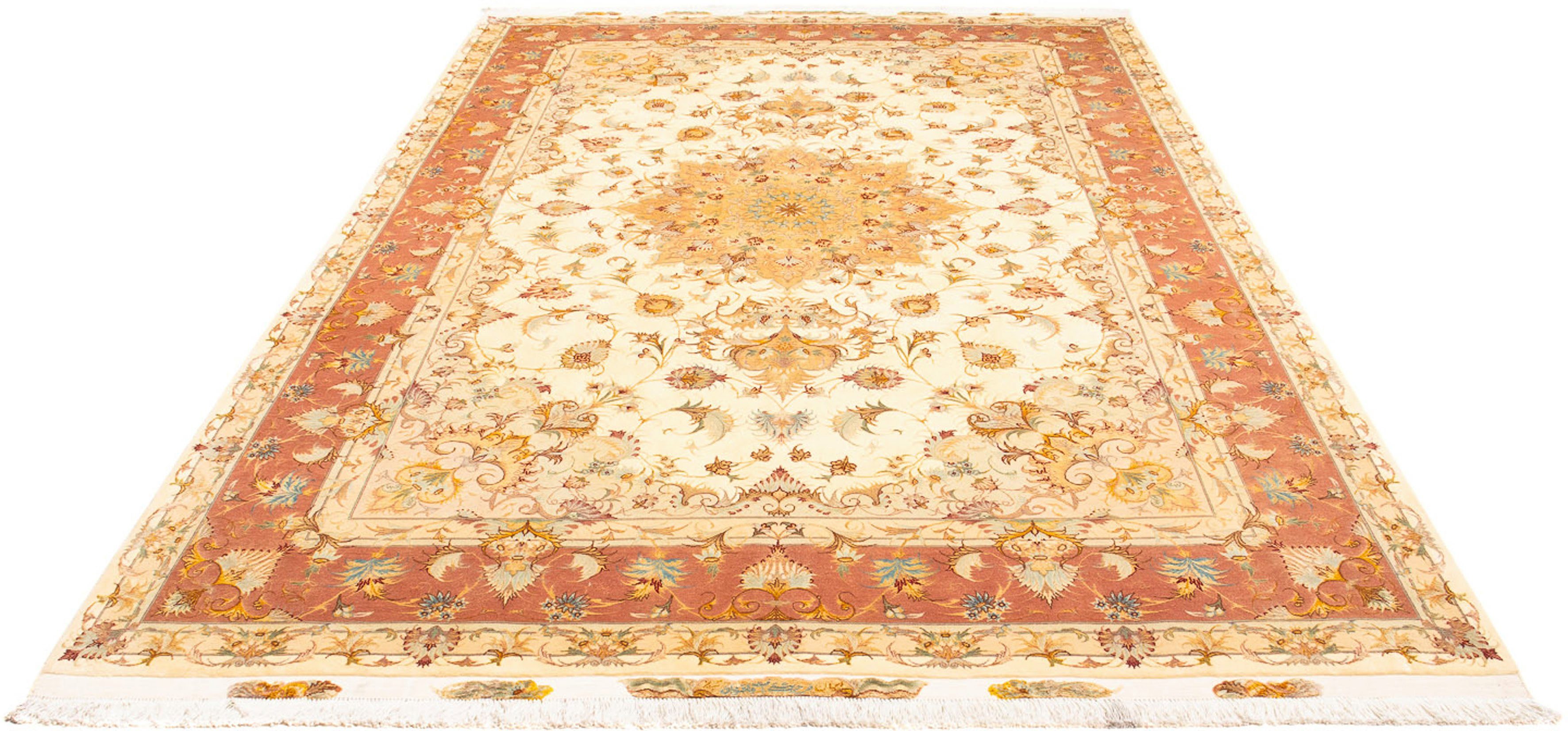 Orientteppich Perser - Täbriz - Royal - 294 x 203 cm - beige, morgenland, rechteckig, Höhe: 7 mm, Wohnzimmer, Handgeknüpft, Einzelstück mit Zertifikat
