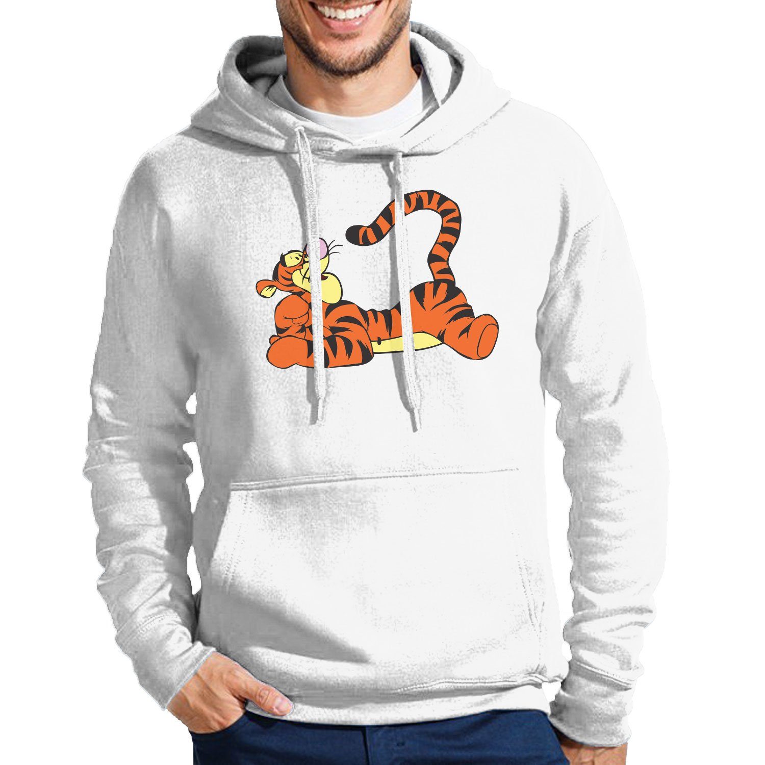 Blondie & Brownie Hoodie Herren Tigger Winnie Pooh Tiger Logo Mit Kapuze Weiß